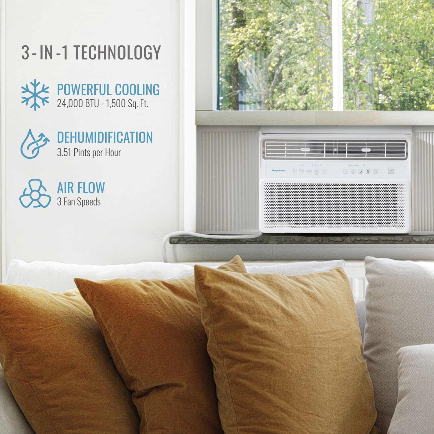 Keystone KSTAW242WA Window-Air-Conditioners - View #3