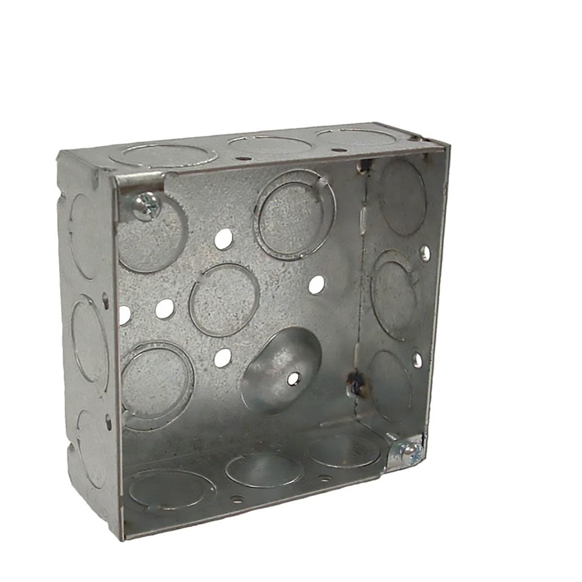 Raco  4 in 8192 H Square  2 Gang  Outlet Box  1/2 in Gray  Steel 