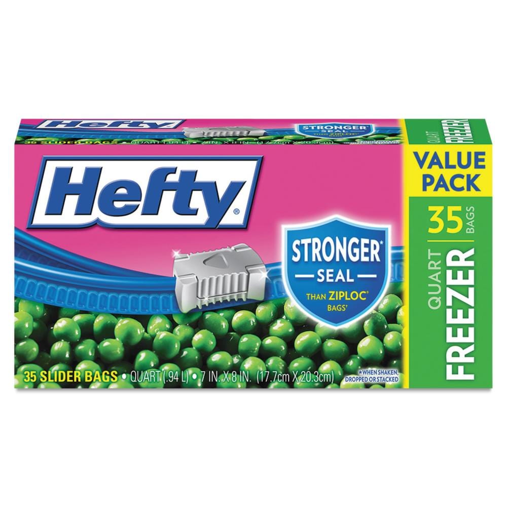 Hefty Slider Freezer Storage Bags, Quart Size, 35 Count (Pack of 9), 315  Total