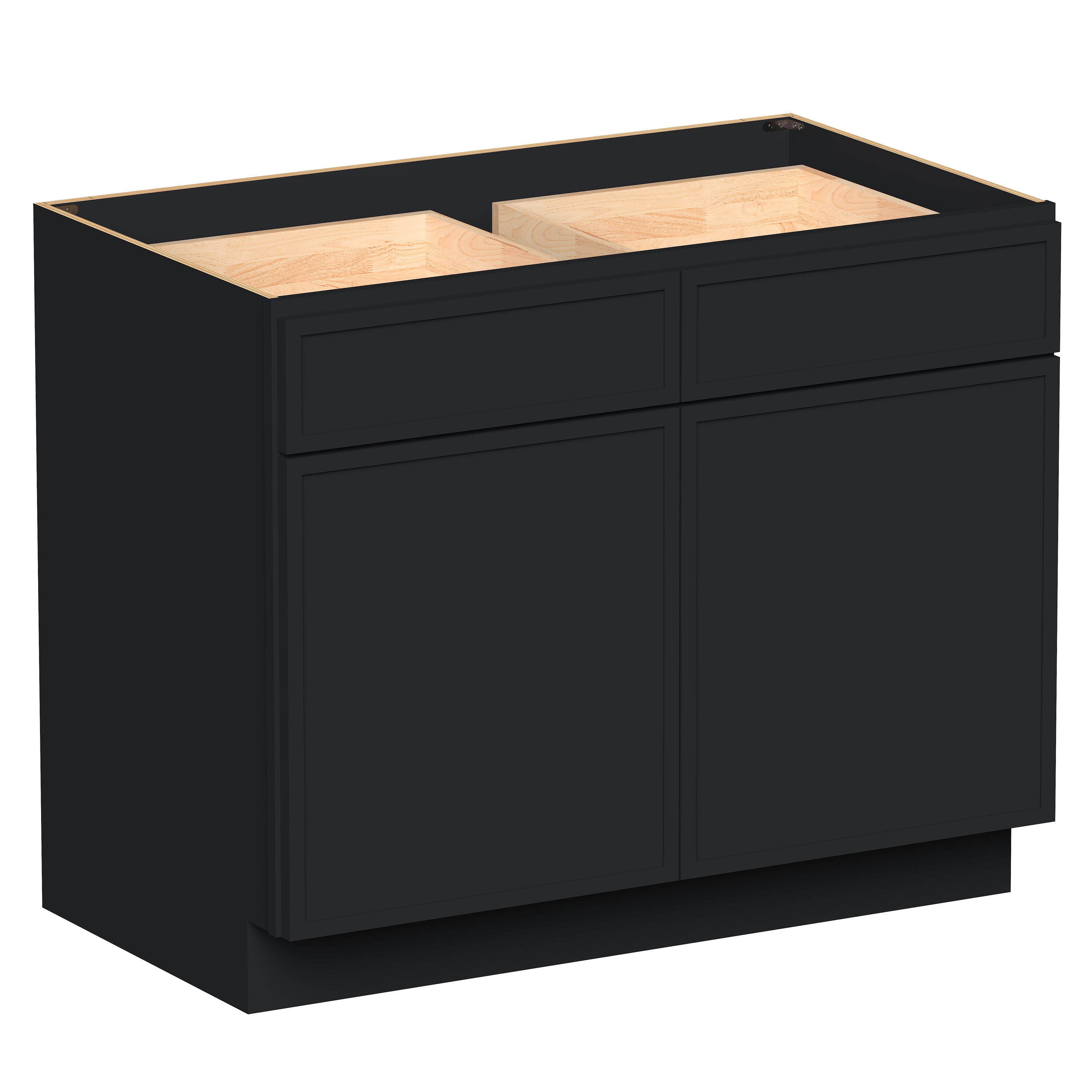 Boyel Living 42-in W x 34.5-in H x 24-in D Black Shaker Ready-to-Assemble Kitchen Base Cabinet with Soft-Close Hardware #BL-B42SSE