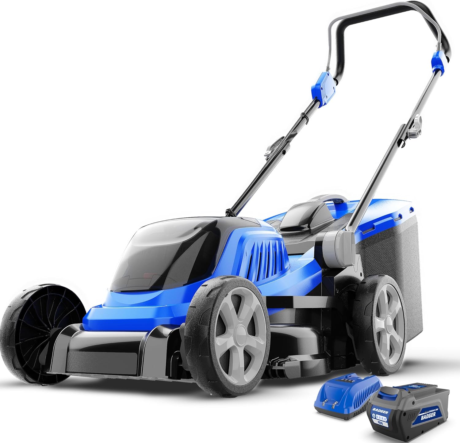 Wild Badger Power WB40V18PLM Brushless 40-volt, 18-in Push Battery Walk Mower with  (1) 4 Ah Battery Included