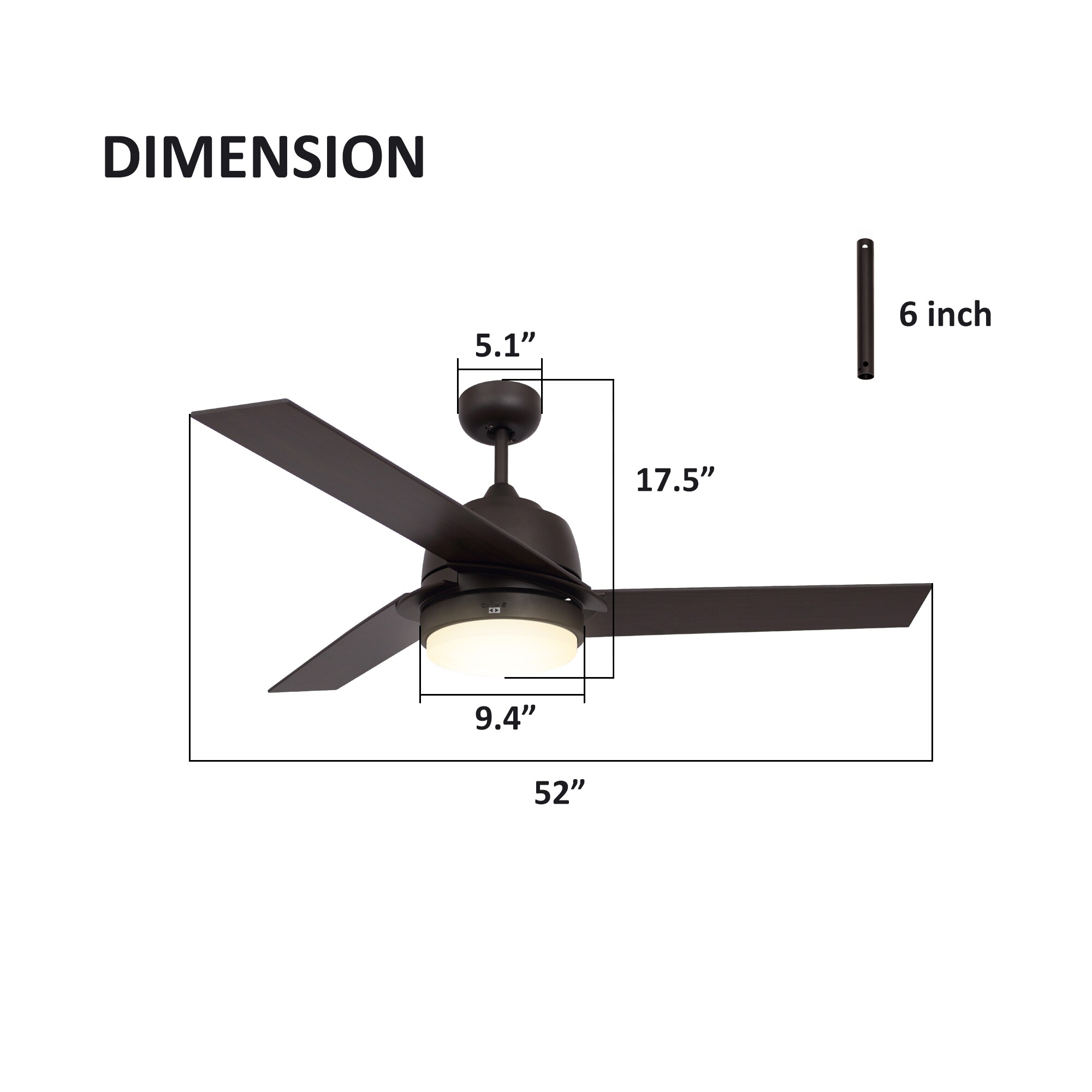 CARRO USA Addison 52-in Bronze with Walnut Blades Indoor Smart Ceiling ...