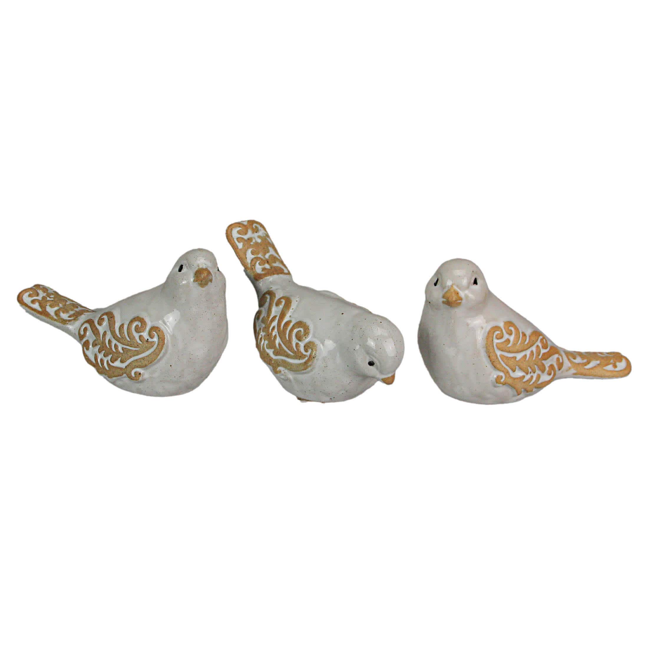 Special T Imports STI-T23576 5 Inch Ceramic Bird Figurine Farmhouse Art Home Decor Shelf Sculpture Set of 3