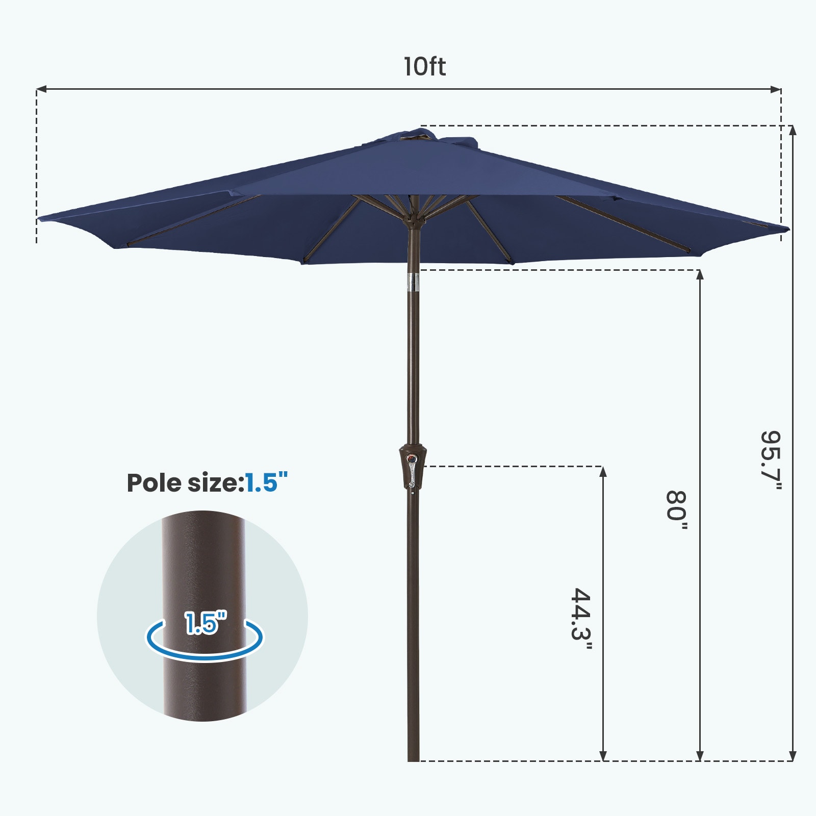 JEAREY JE-QTZZS-10FT-BL Umbrellas-2 - View #3