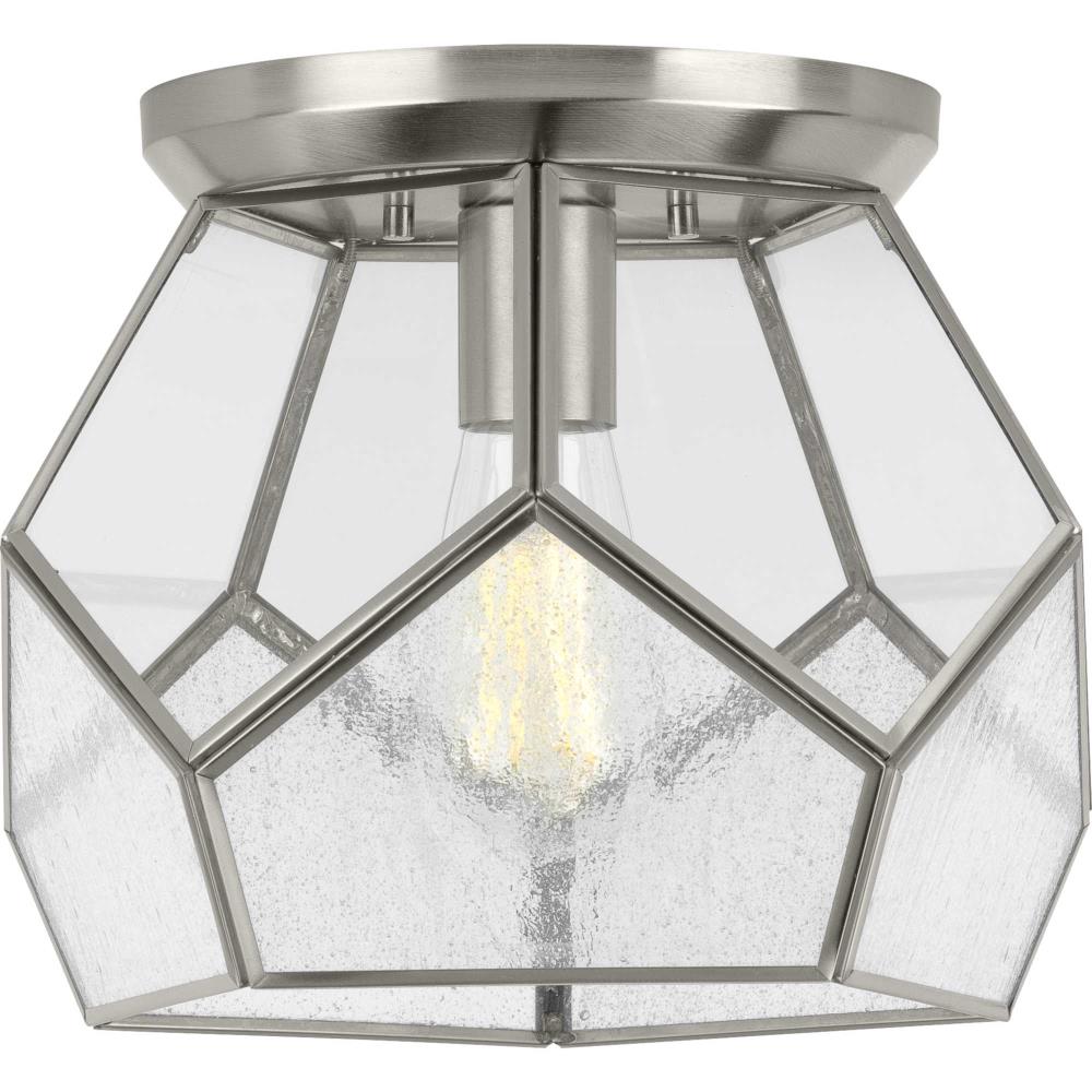 Progress Lighting P3868-09 Cinq 1 -Light 12-in Brushed Nickel Flush Mount Light