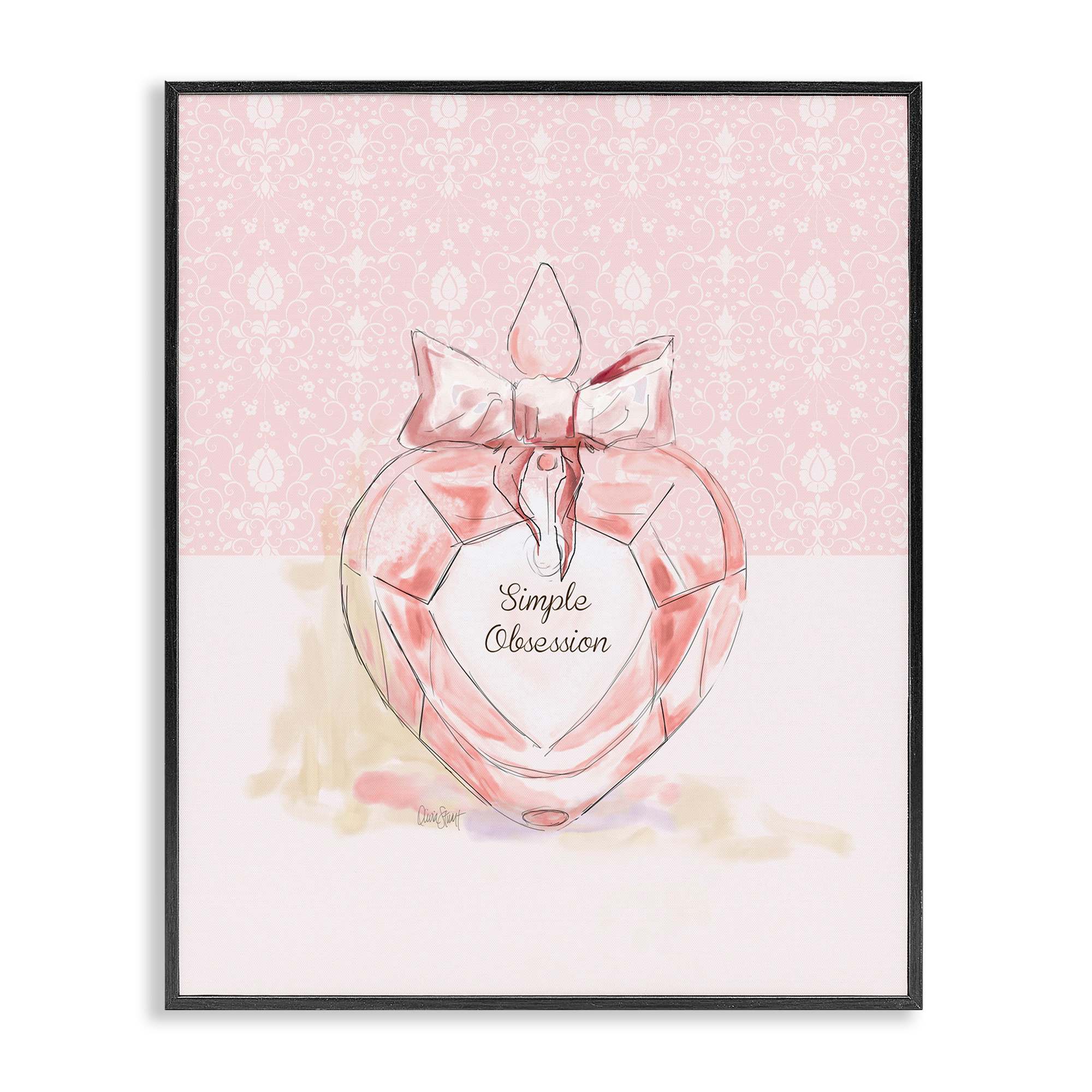 Stupell Industries BT-972-FR-11X14 Simple Obsession Pastel Perfume Black Framed Giclee Art By Carol Robinson 11 x 14