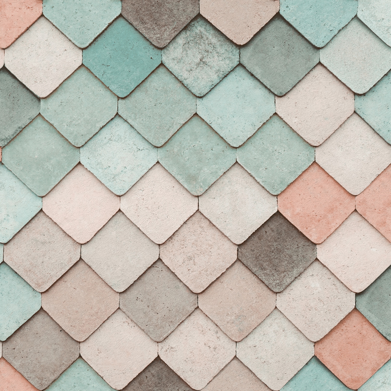 Veer Decor Vintage Tiles Multi Color Pastel Wallpaper