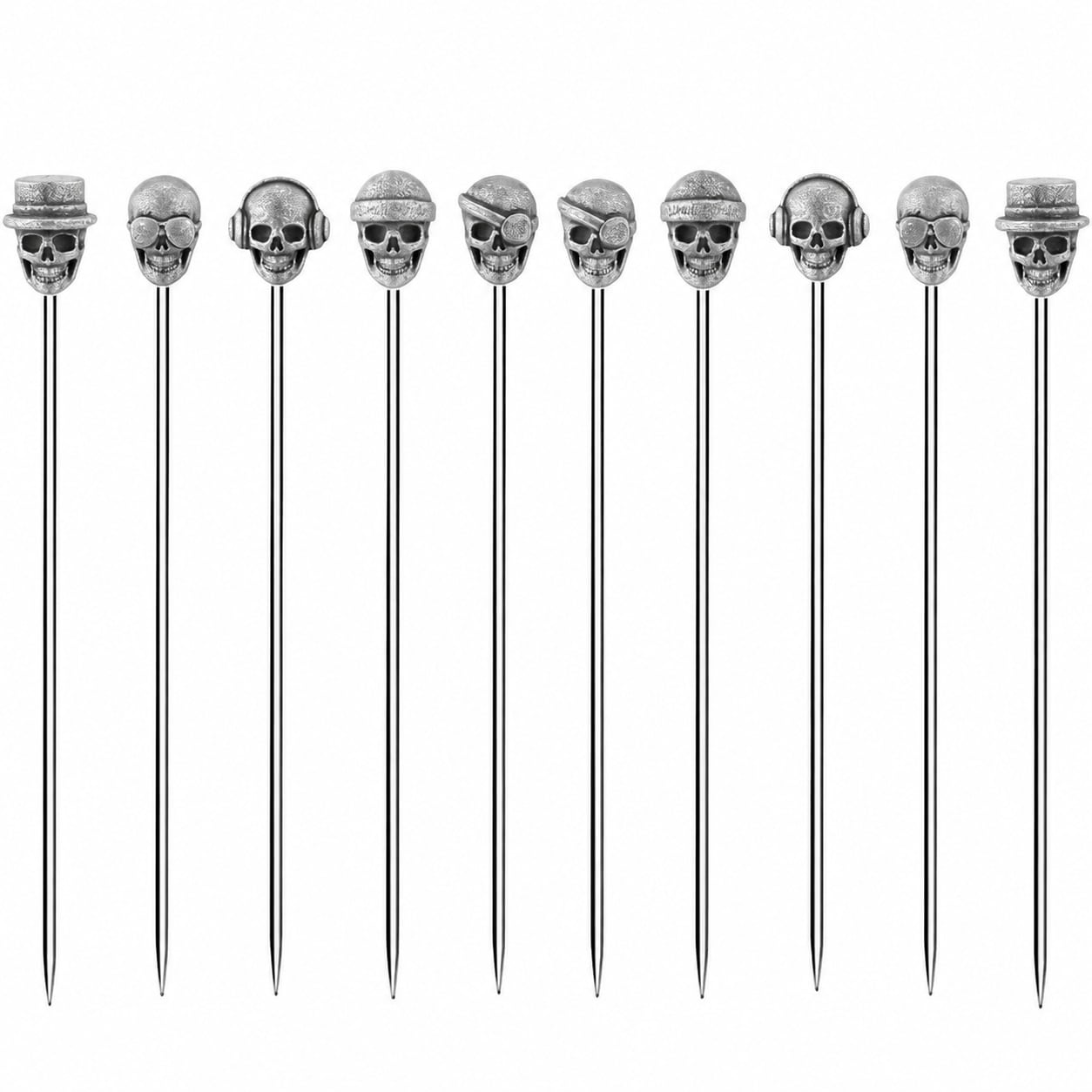 KIWDZFU - Skull Cocktail Picks Martini Picks Reusable Olive Picks Garnish Skewer Fruit Toothpick...