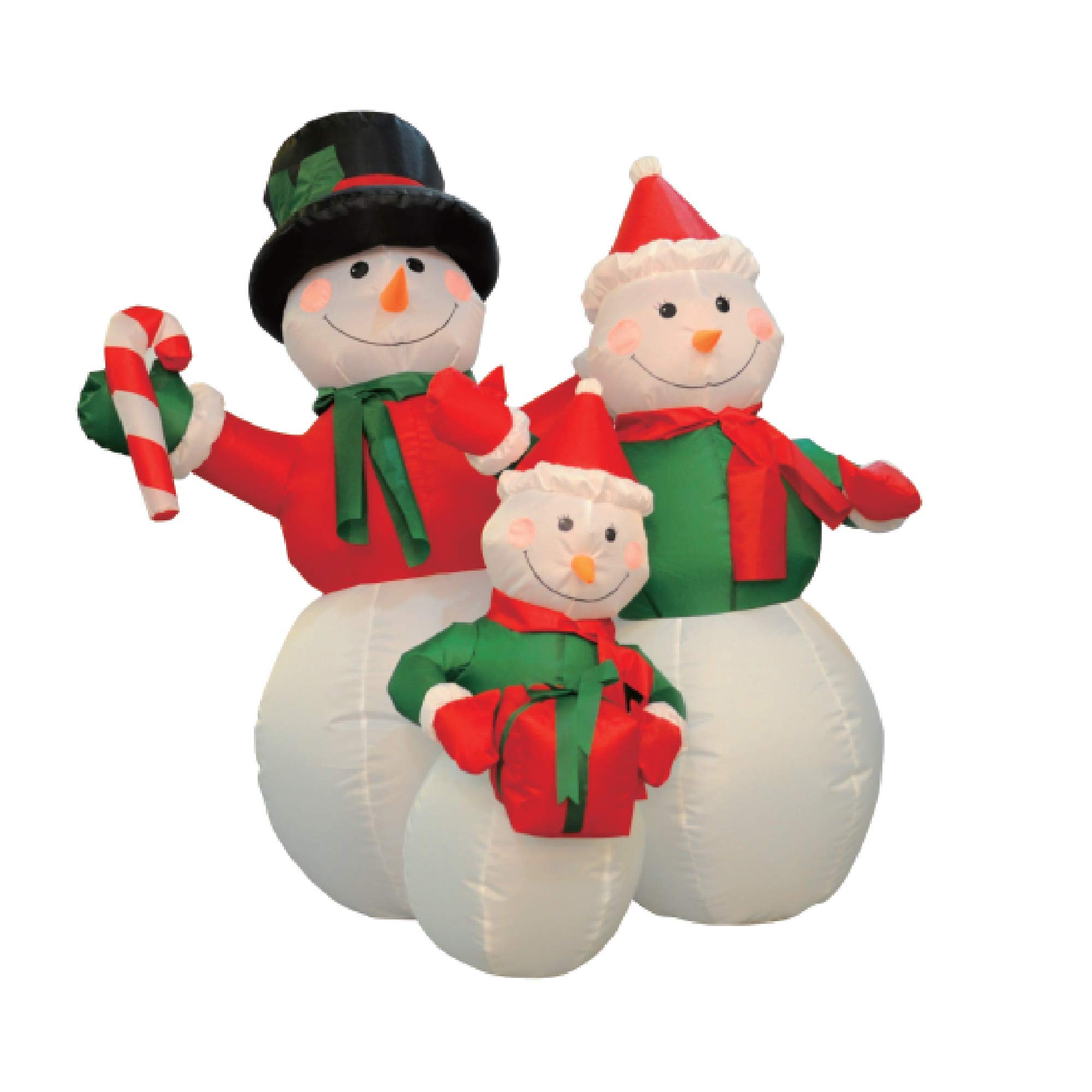 Brite Star 6 ft Lighted Snowman Family Airblown Inflatable White in the ...