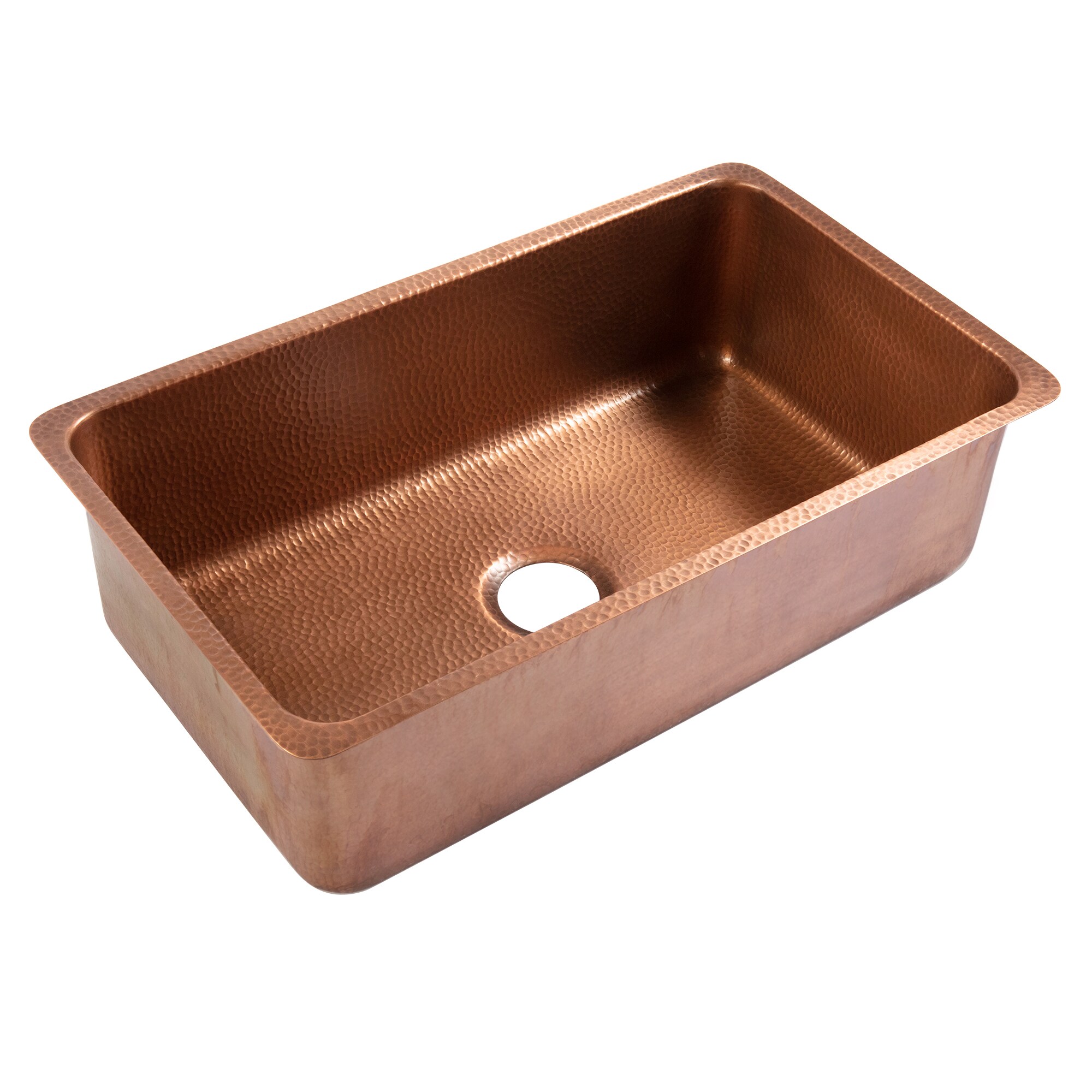 SINKOLOGY SK203-31AC Rivera Undermount 31.25-in x 18.25-in Antique Copper Single Bowl Corner Install Kitchen Sink