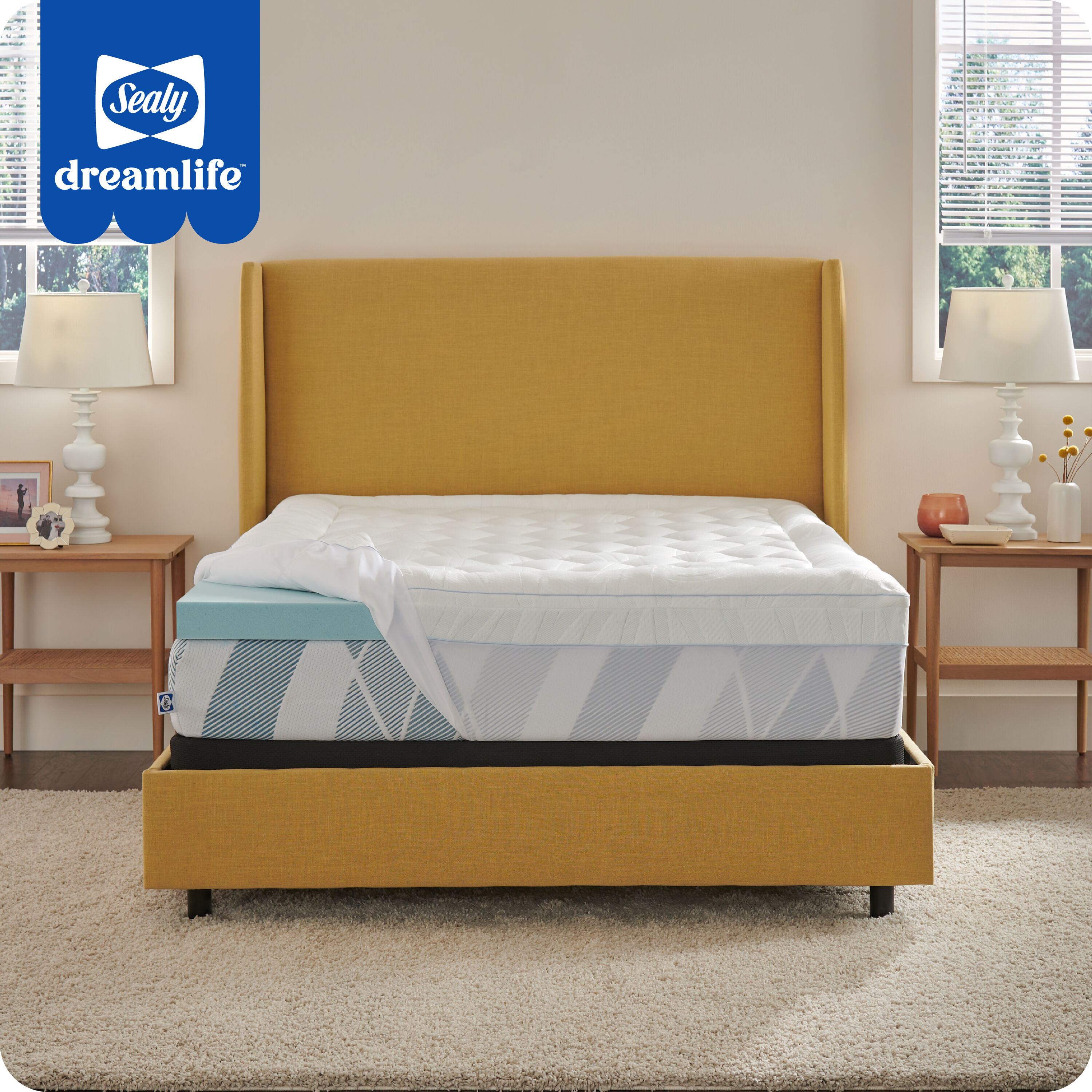 Sealy Dreamlife 3 inch Gel Memory Foam Mattress Topper + 1 inch Quilted