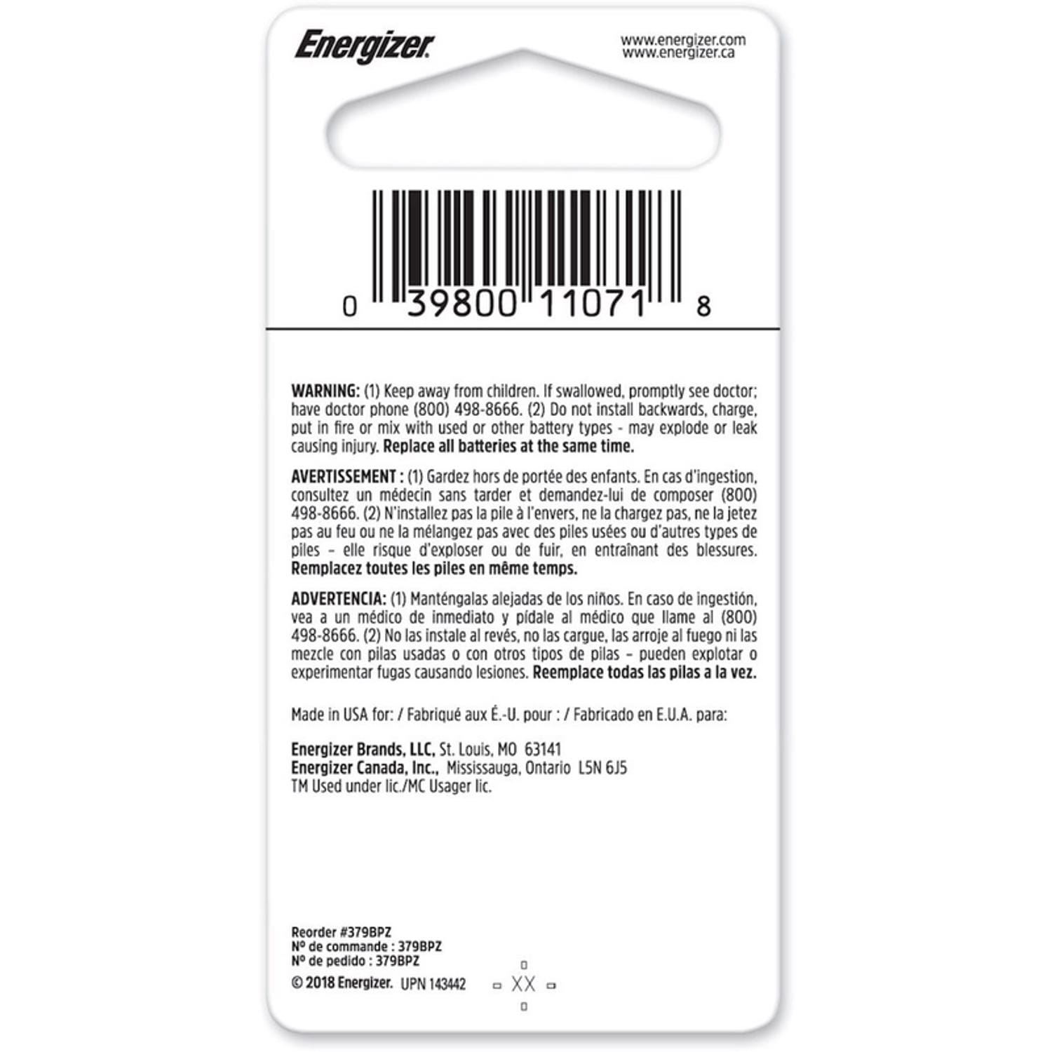 Energizer 379BP-46E3 Coin-Button-Batteries - View #2