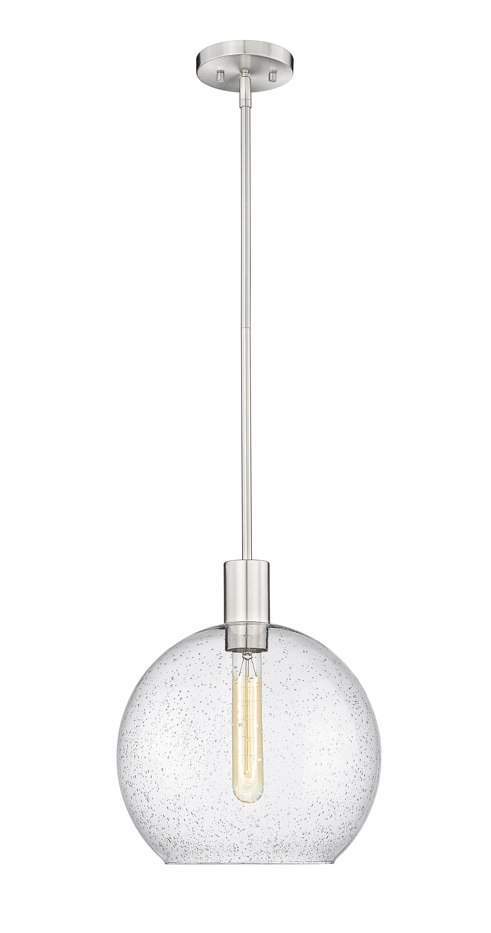 Brushed Nickel Globe Pendant with Clear Glass Shade