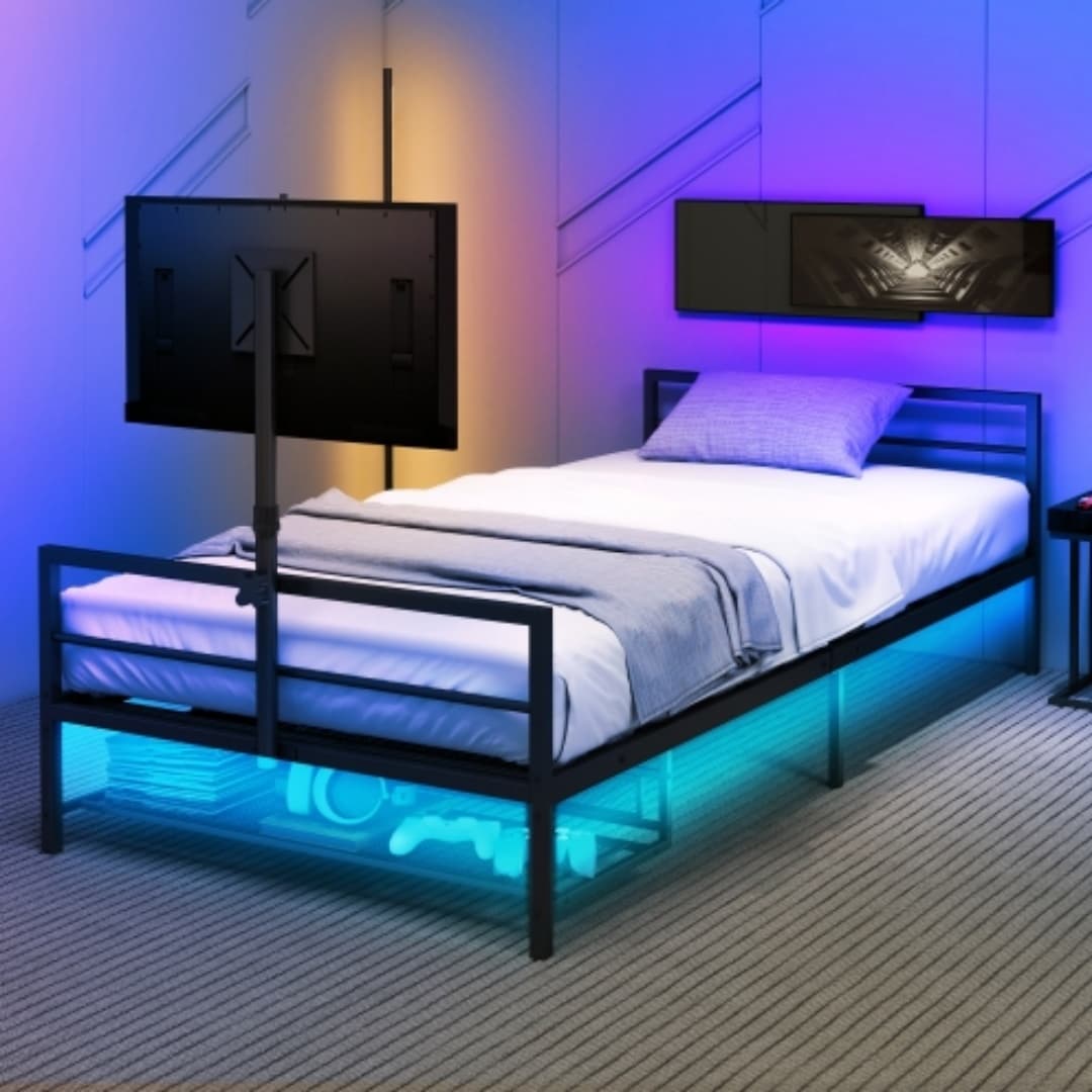 ZAKLOOP WU2232P174821 Black Twin Metal Platform Bed