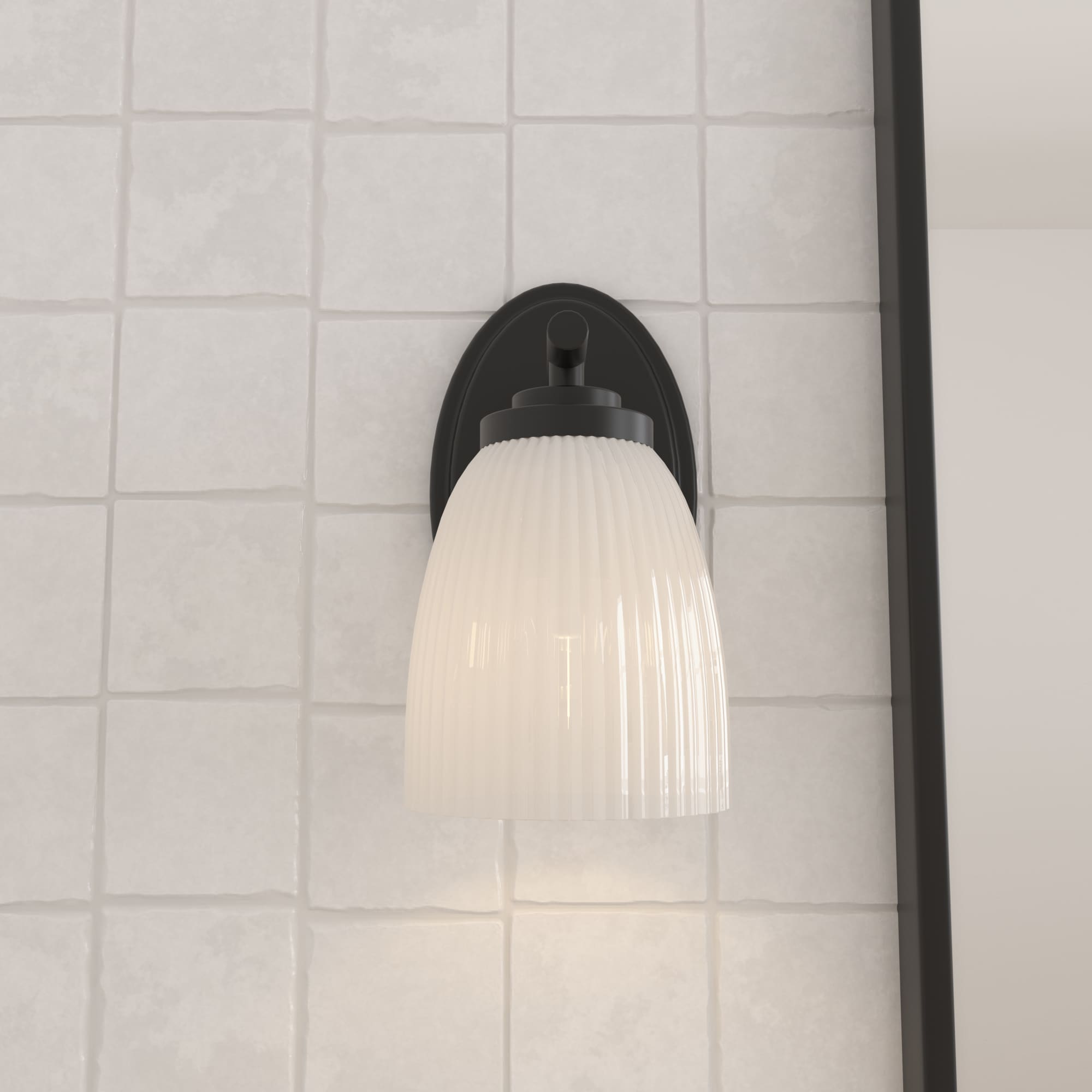 ACROMA Prime 6.75-in W 1 -Light Matte Black Wall Sconce