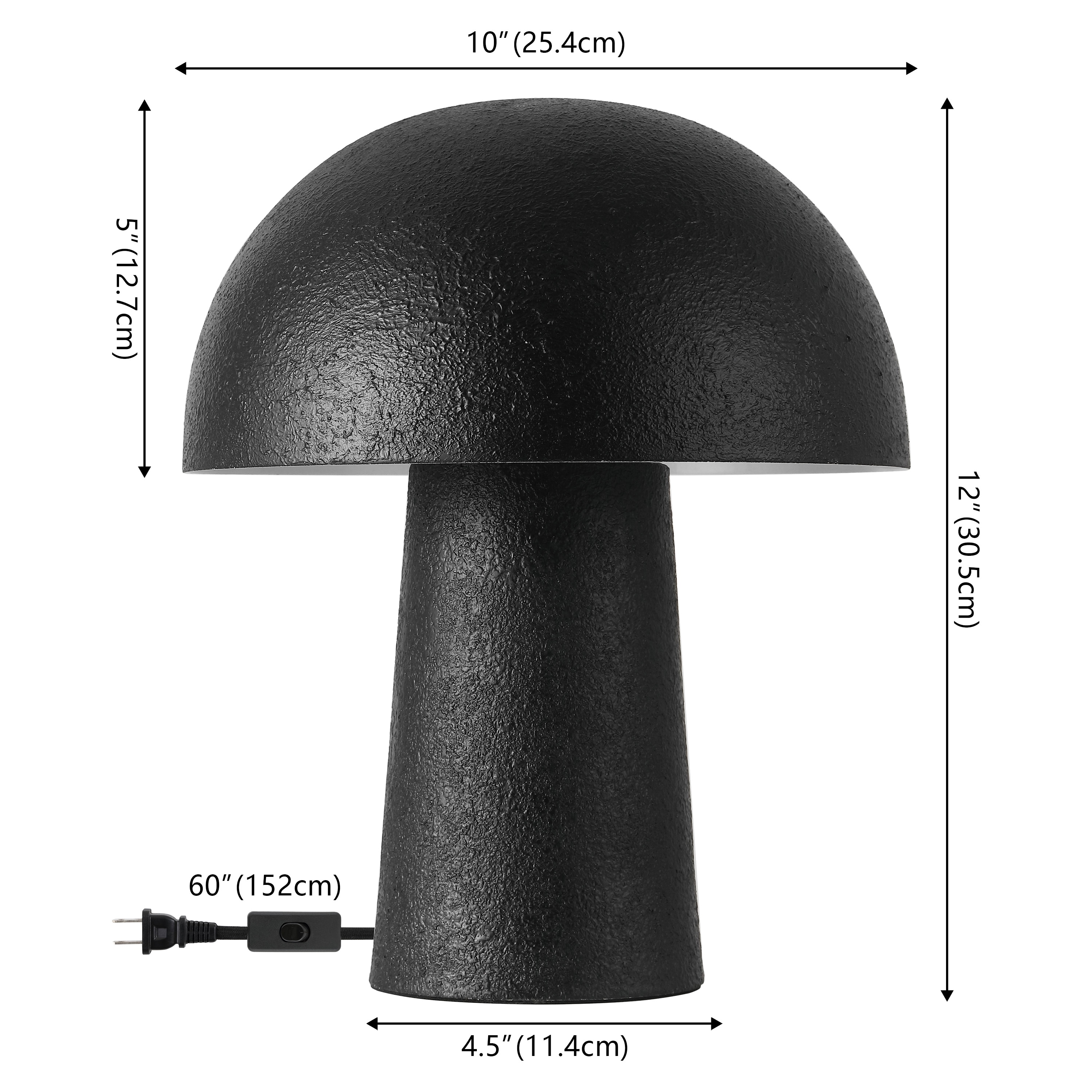 Safavieh Table Lamps 12-in Black LED Table Lamp with Metal Shade