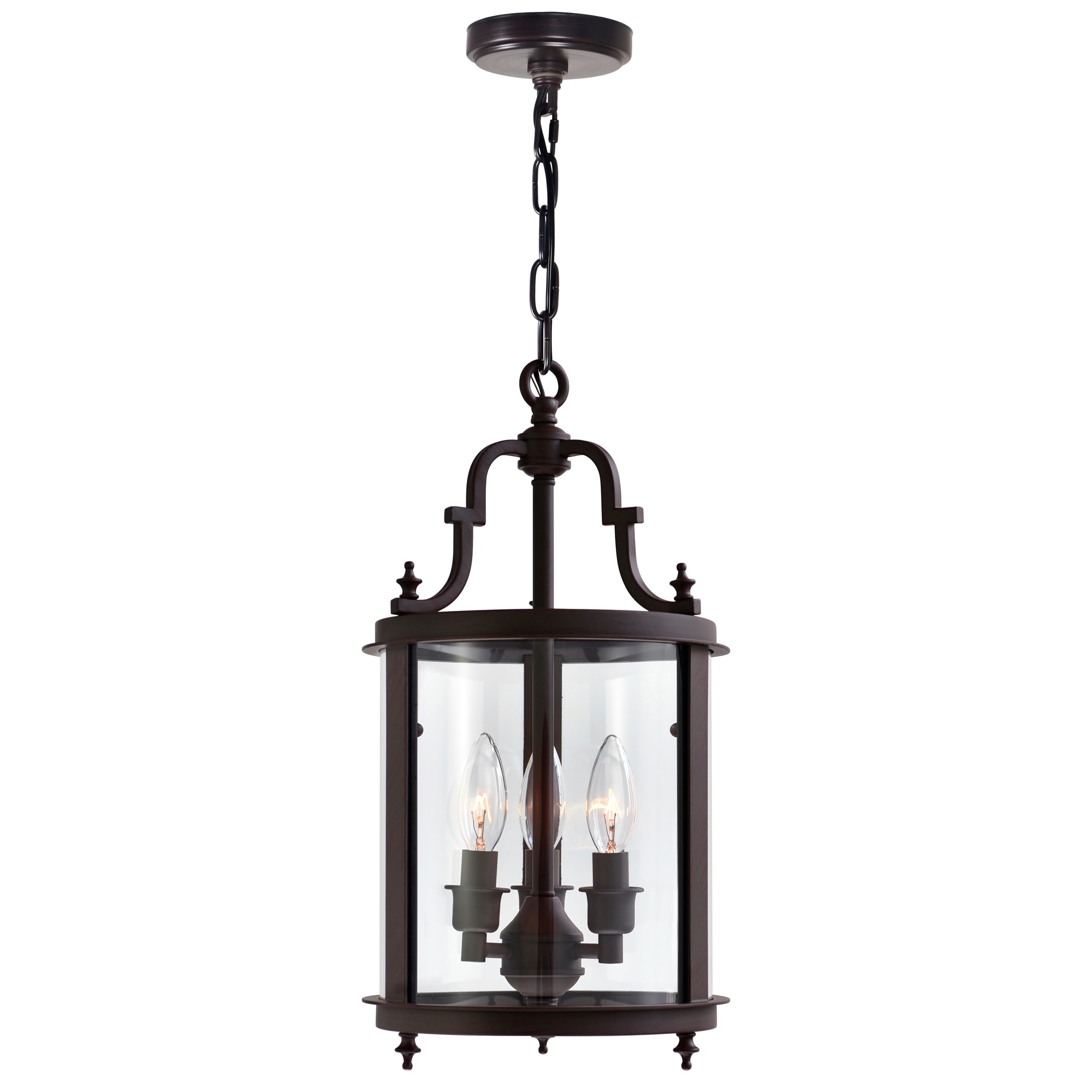 Desire Bronze Mini Drum Pendant with Clear Glass Shade