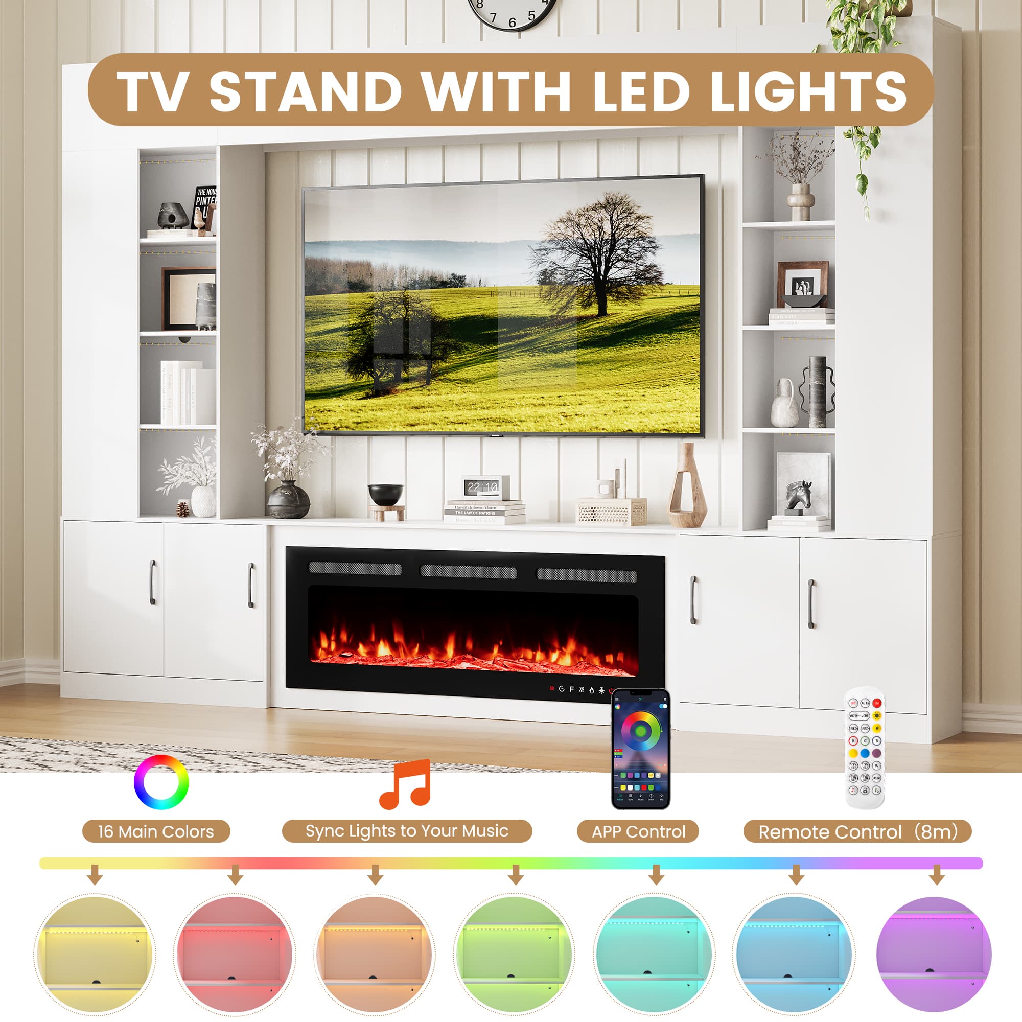 U-HOMY XR-118WH-HM Electric-Fireplaces - View #4