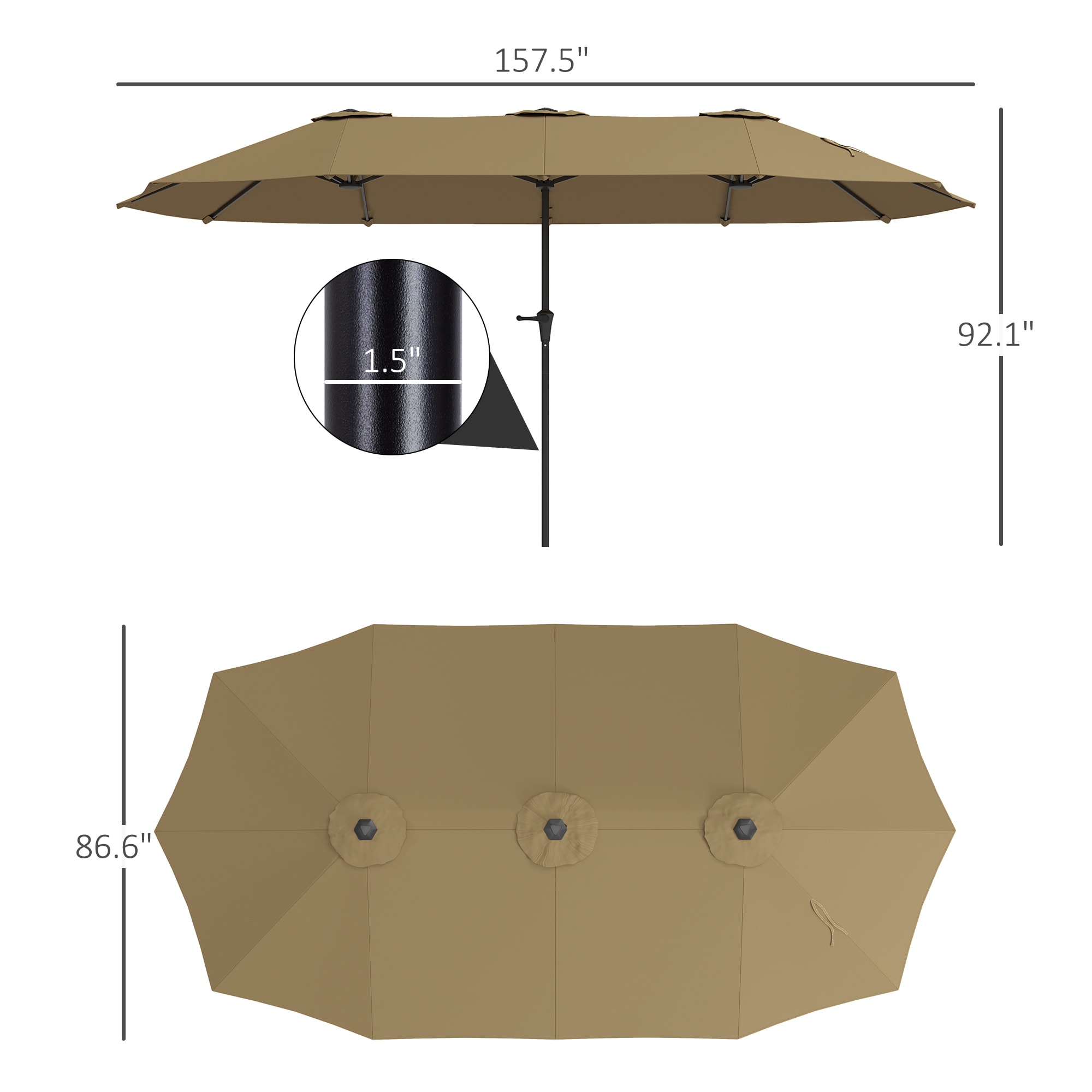 Outsunny 84D-415V00CF Umbrellas-2 - View #3