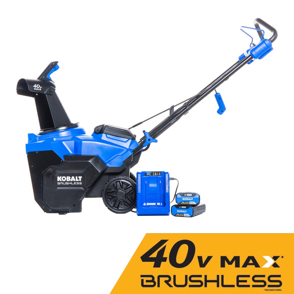Gen4 40-volt 21-in Single-stage Push Cordless Electric Snow Blower 4 Ah (Battery Included) Rubber in Blue | - Kobalt KSB 1040A-03