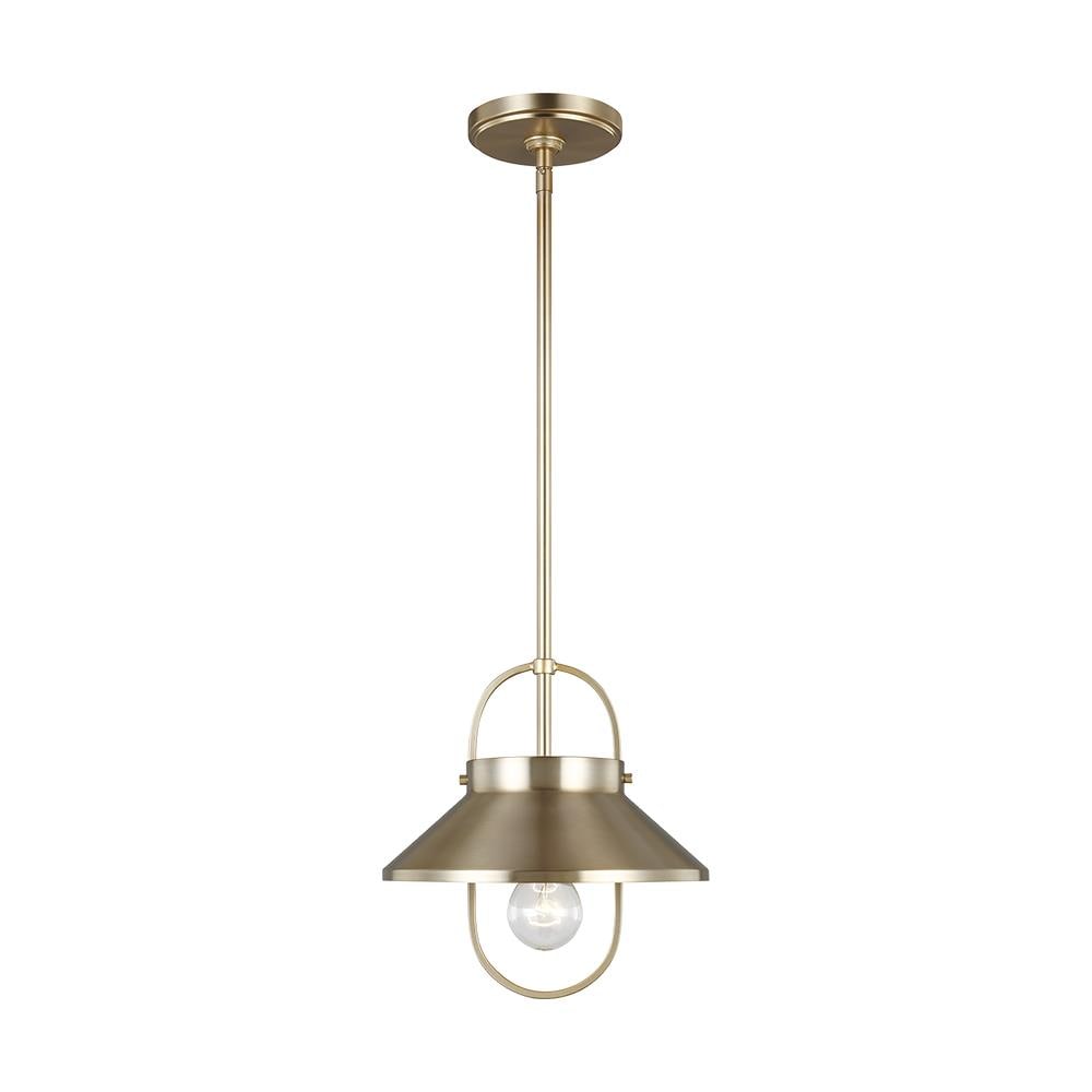 Generation Lighting 6001101-848 Dormer 1 -Light Satin Brass Industrial Globe Medium Hanging Pendant light