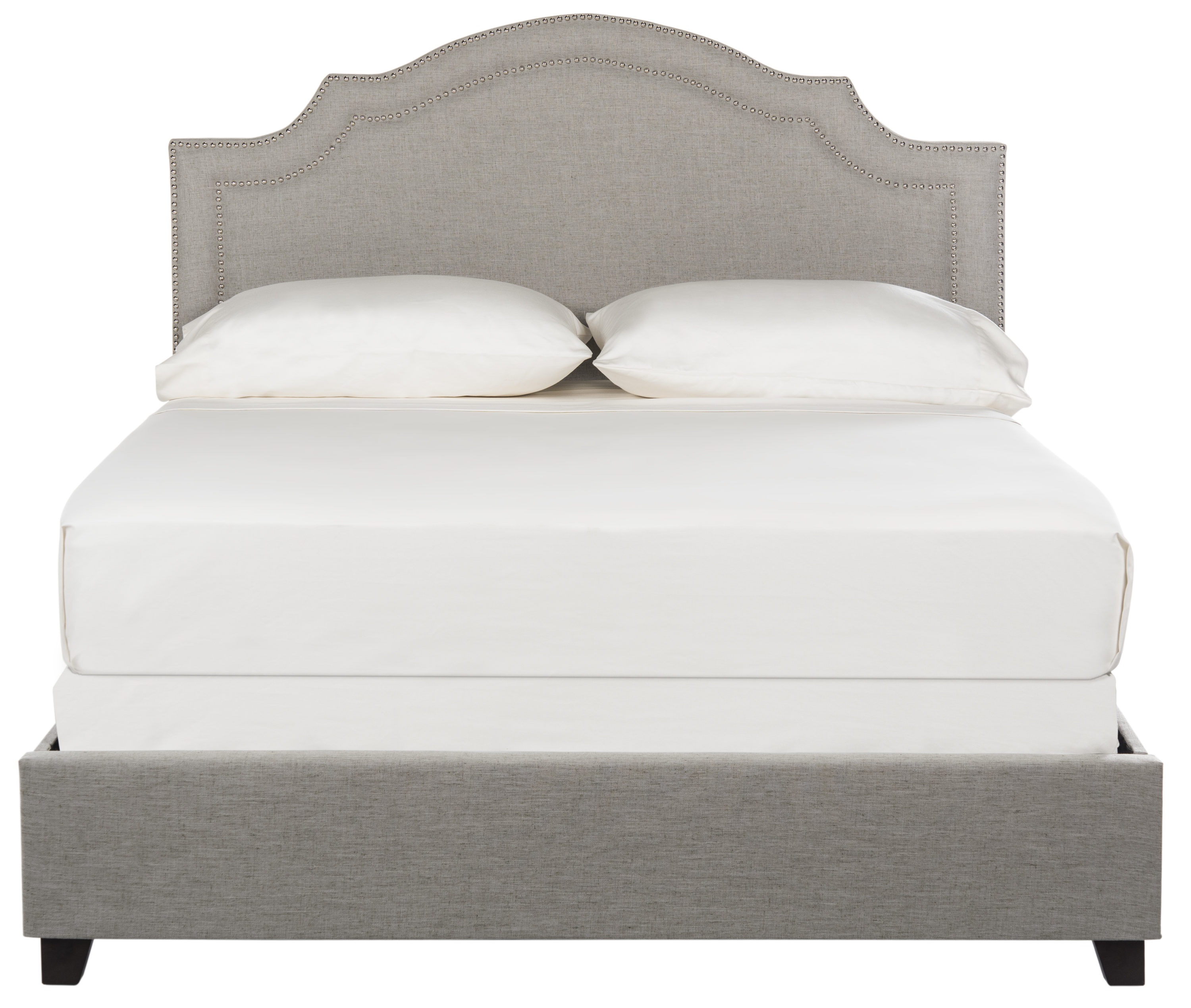 Safavieh Theron Light Gray Queen Upholstered Bed in the Beds department ...