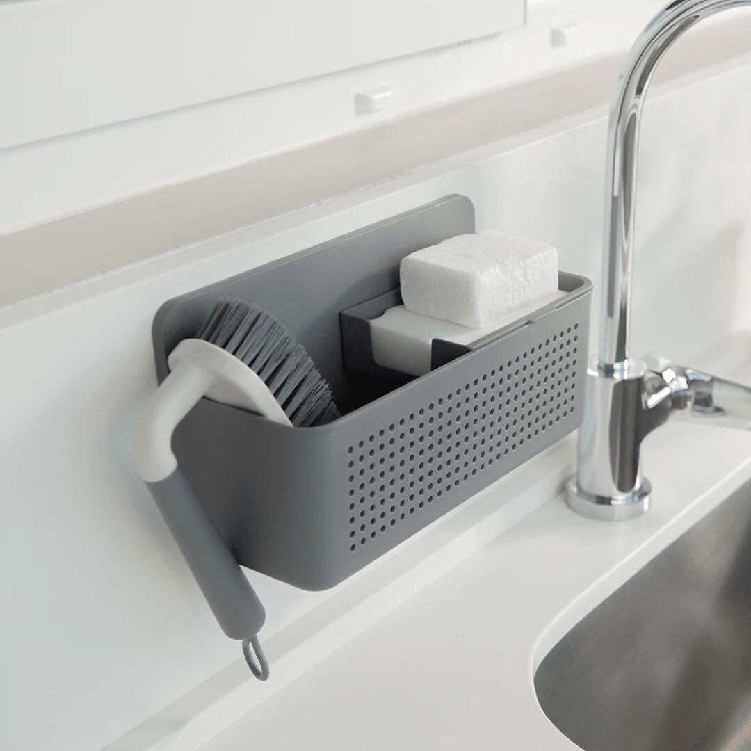 OU Kitchen Sink Organizer Set- Wall Mnted Caddy with Removable Sponge ...