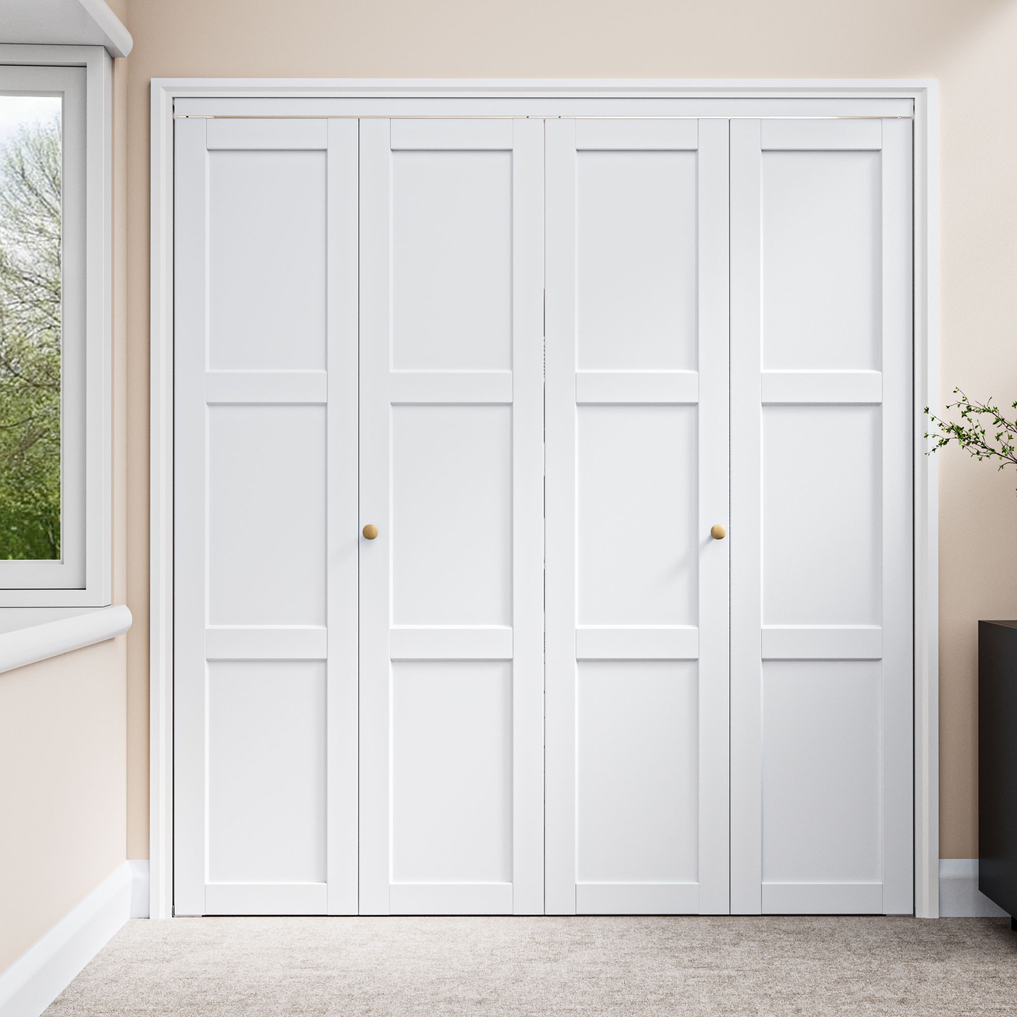 JUJUBON IN-BIWT-BF-XB-3L-72R Bifold-Sliding-Closet-Doors - View #2