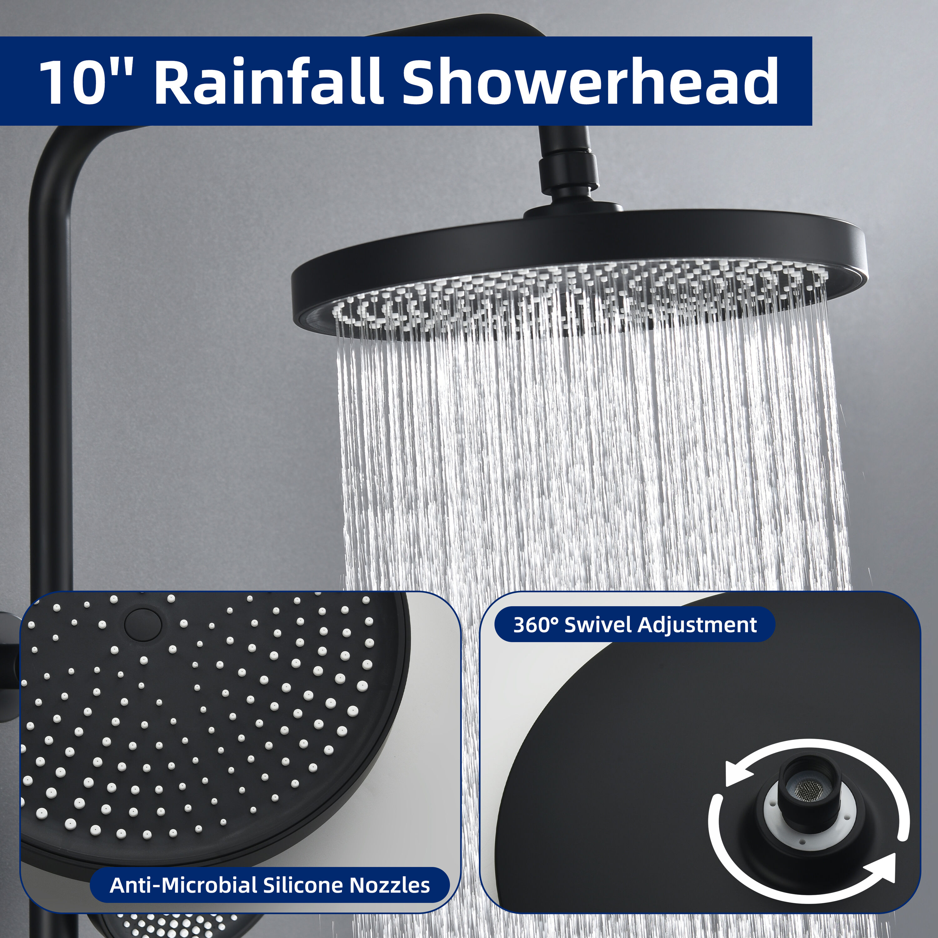 WELLFOR WBSB-003MB Showerhead-Bar-Panels - View #6