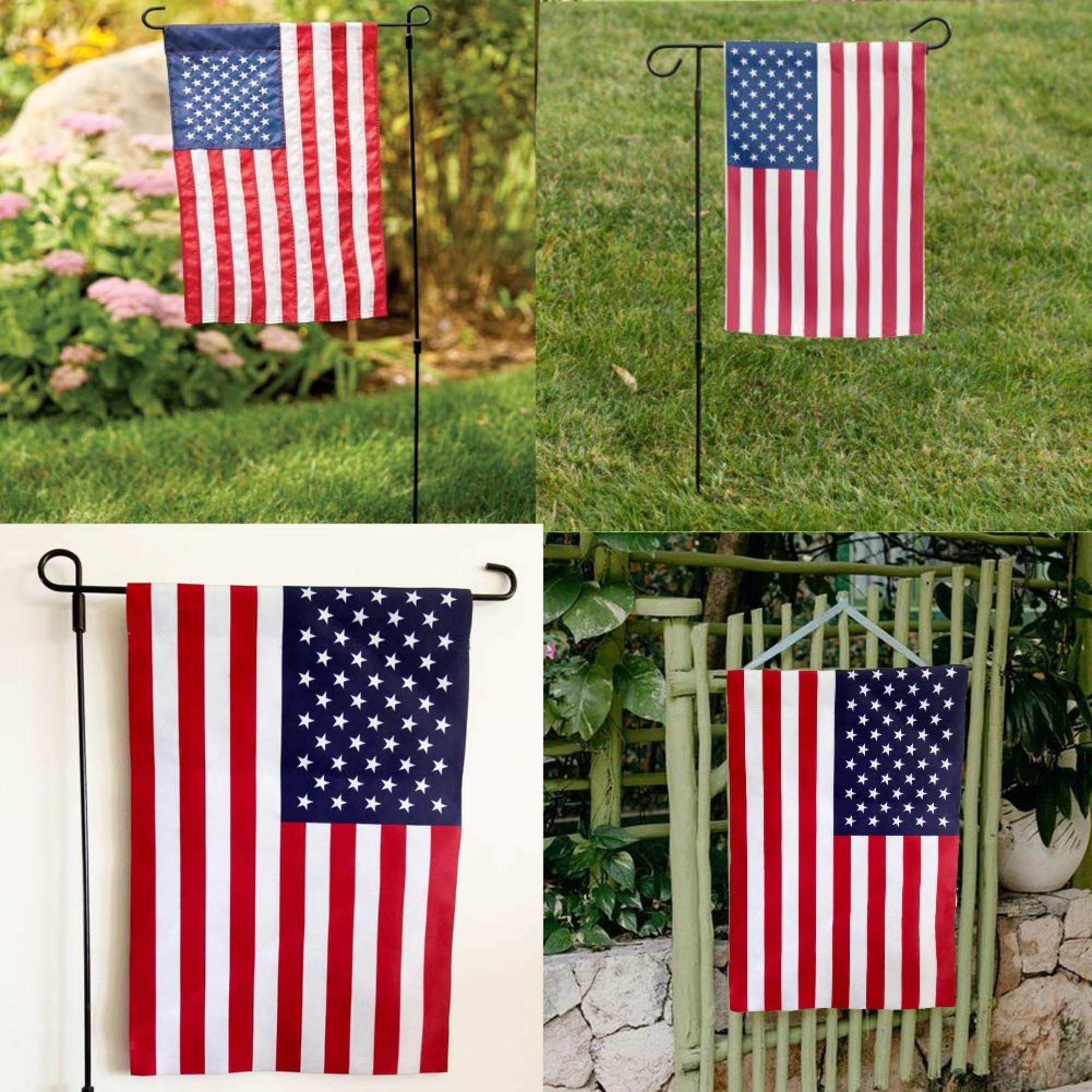 Wudkey 12x18in Patriotic Double Sided Flags for Yard in the Decorative ...