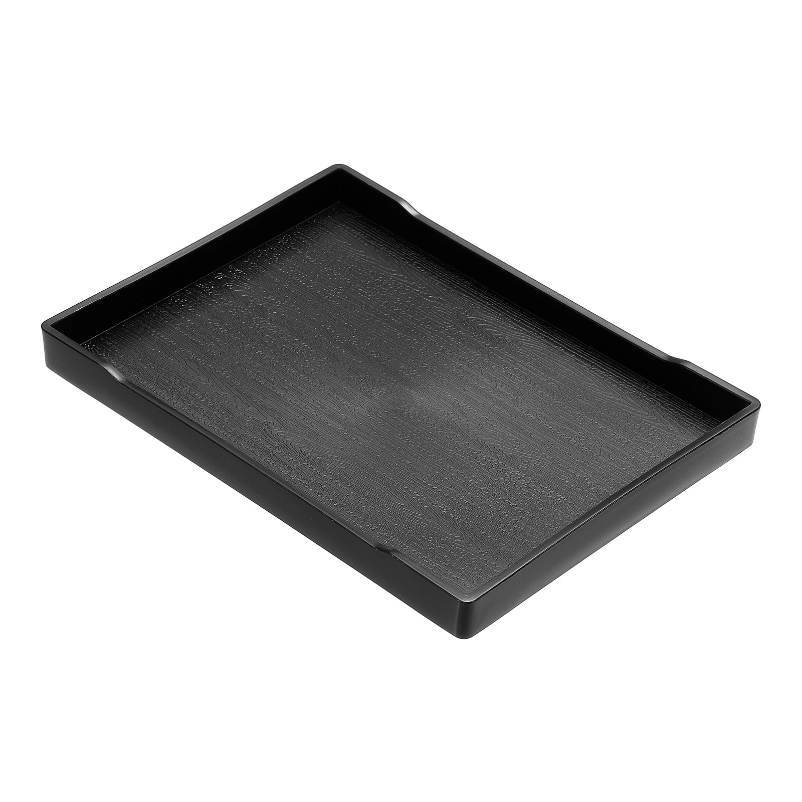 PATIKIL 9.7x7inch Fast Food Tray Plastic Reusable Multi-Purpose Rectangle Serving Tray for Restaurant Home Kitchen Black #S26031900UX1823