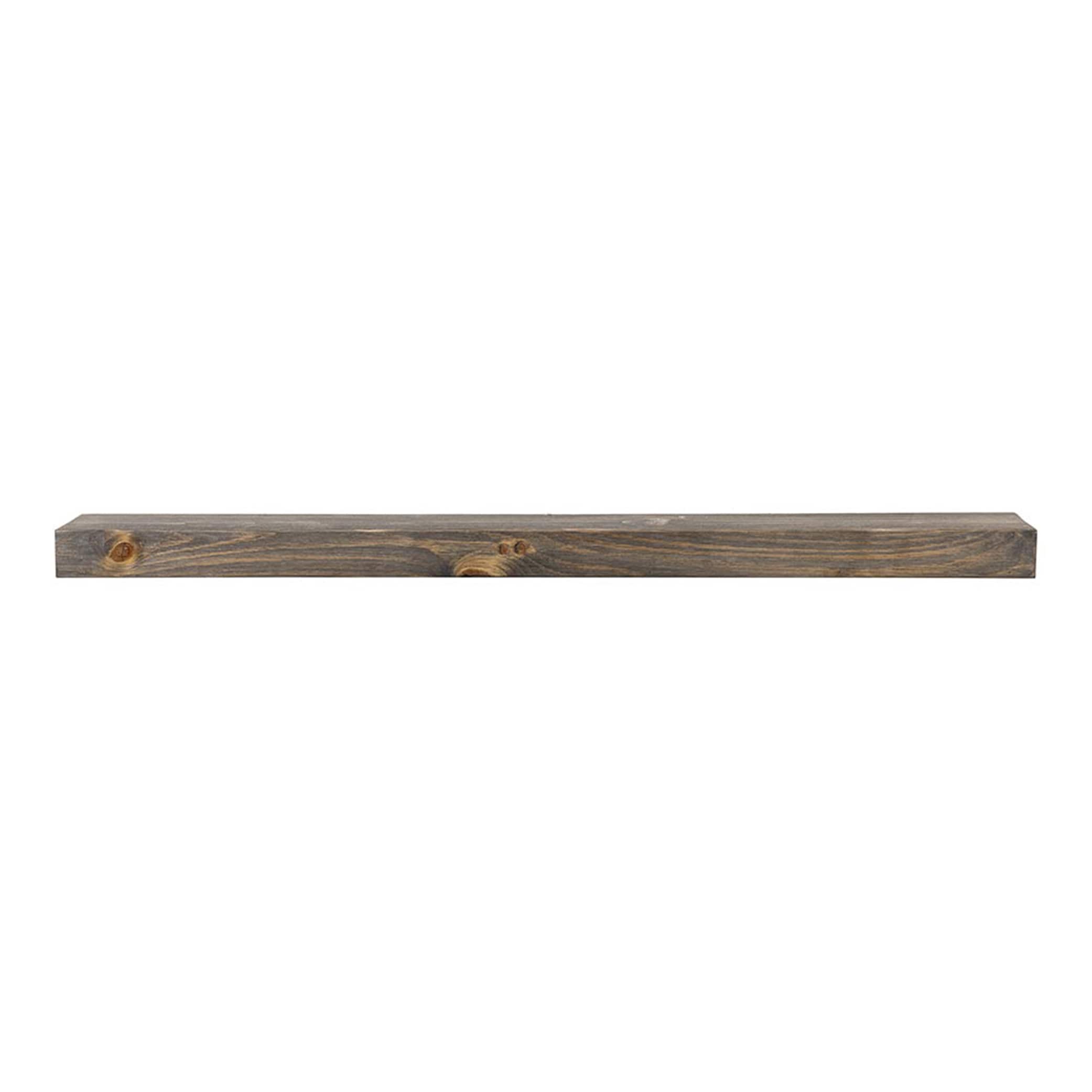 Modern Ember VARA-72-DRFT 72-in W x 3-in H x 8-in D Driftwood Pine Hollow Rustic Fireplace Mantel