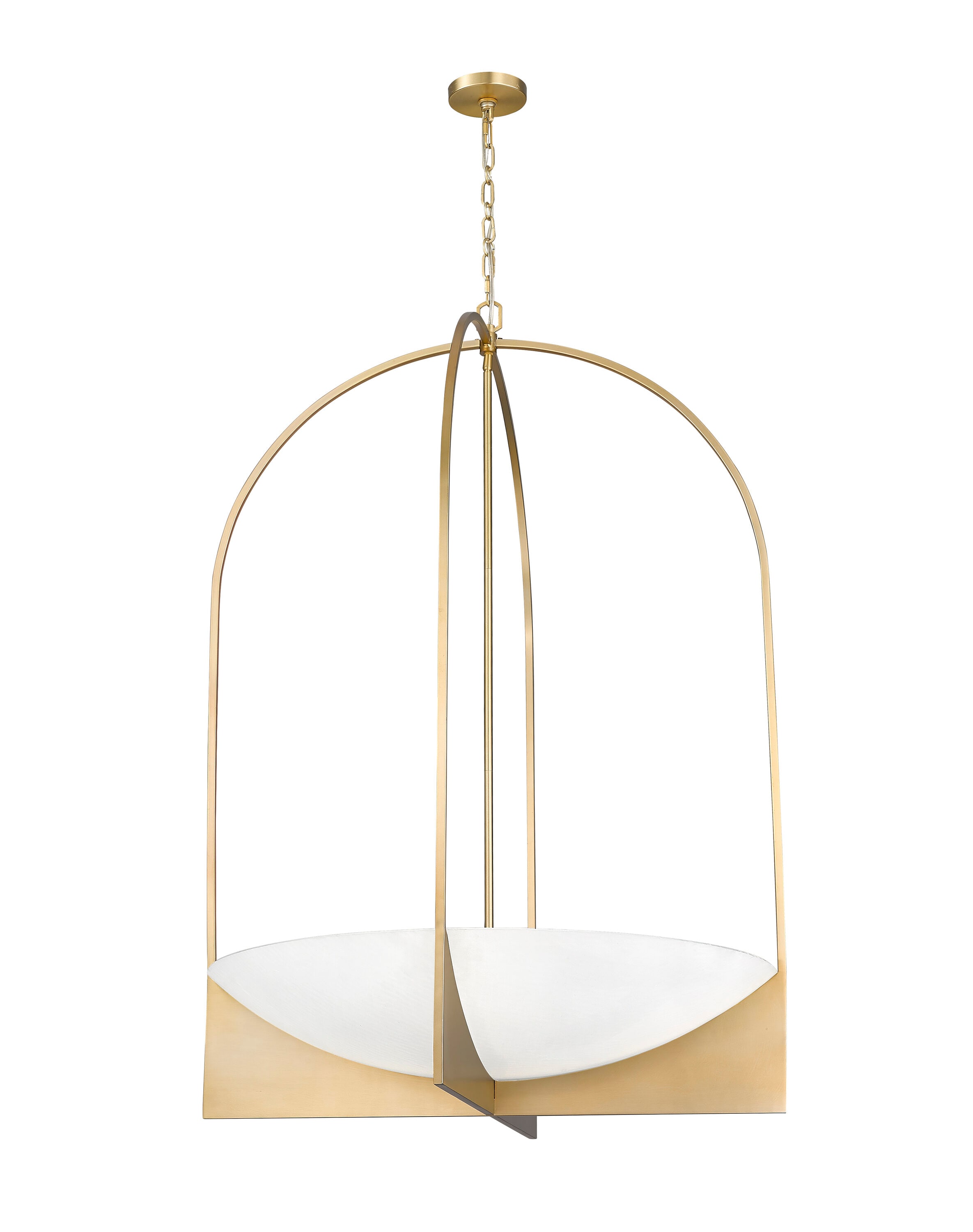 Modern Gold and Black 8-Light Steel Chandelier with Red Shades