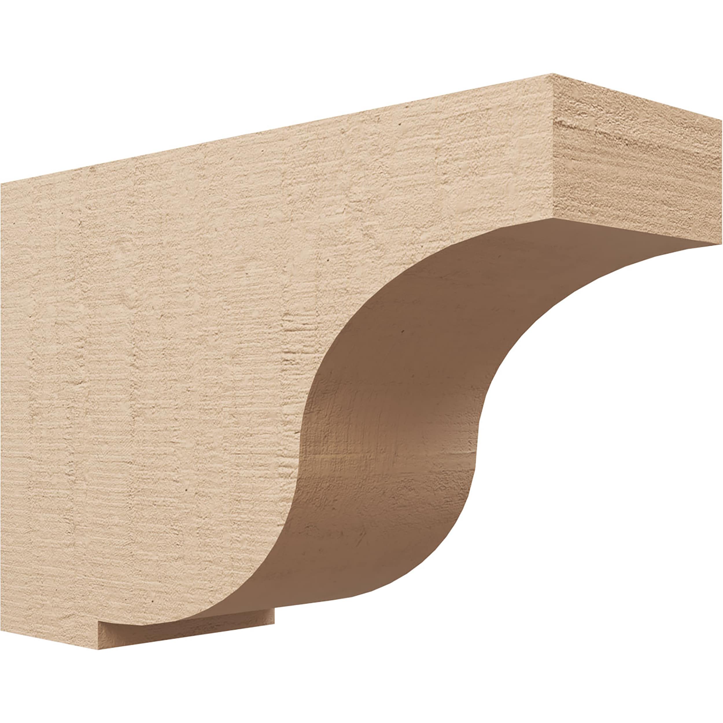 Ekena Millwork CORU08X24X16VANRCPR 8-in x 24-in x 16-in Rough Cedar Woodgrain TimberThane Primed Urethane Paintable/Stainable Corbel
