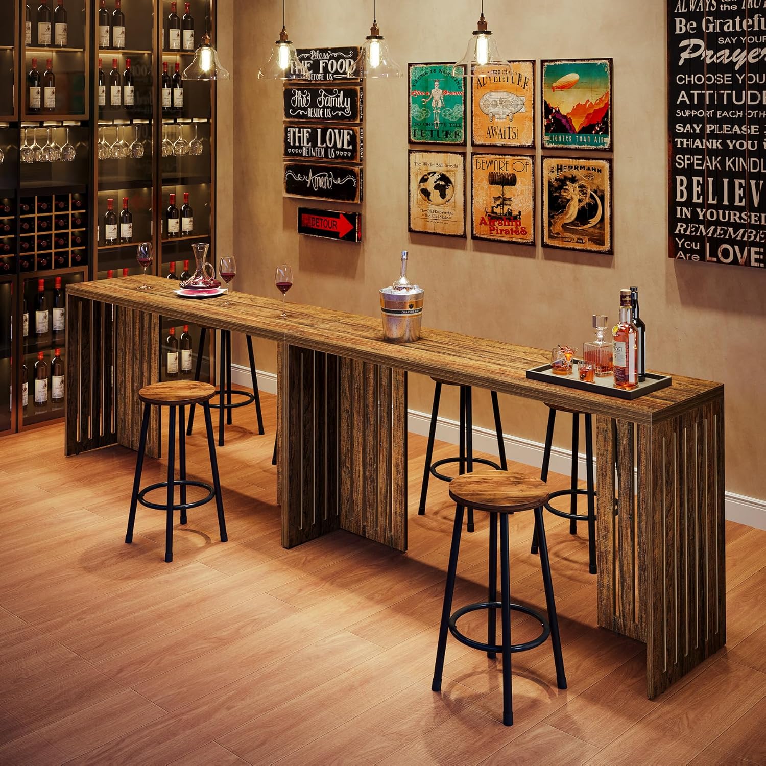 Tribesigns Bar Table 63-Inch Counter Height Pub Table Industrial