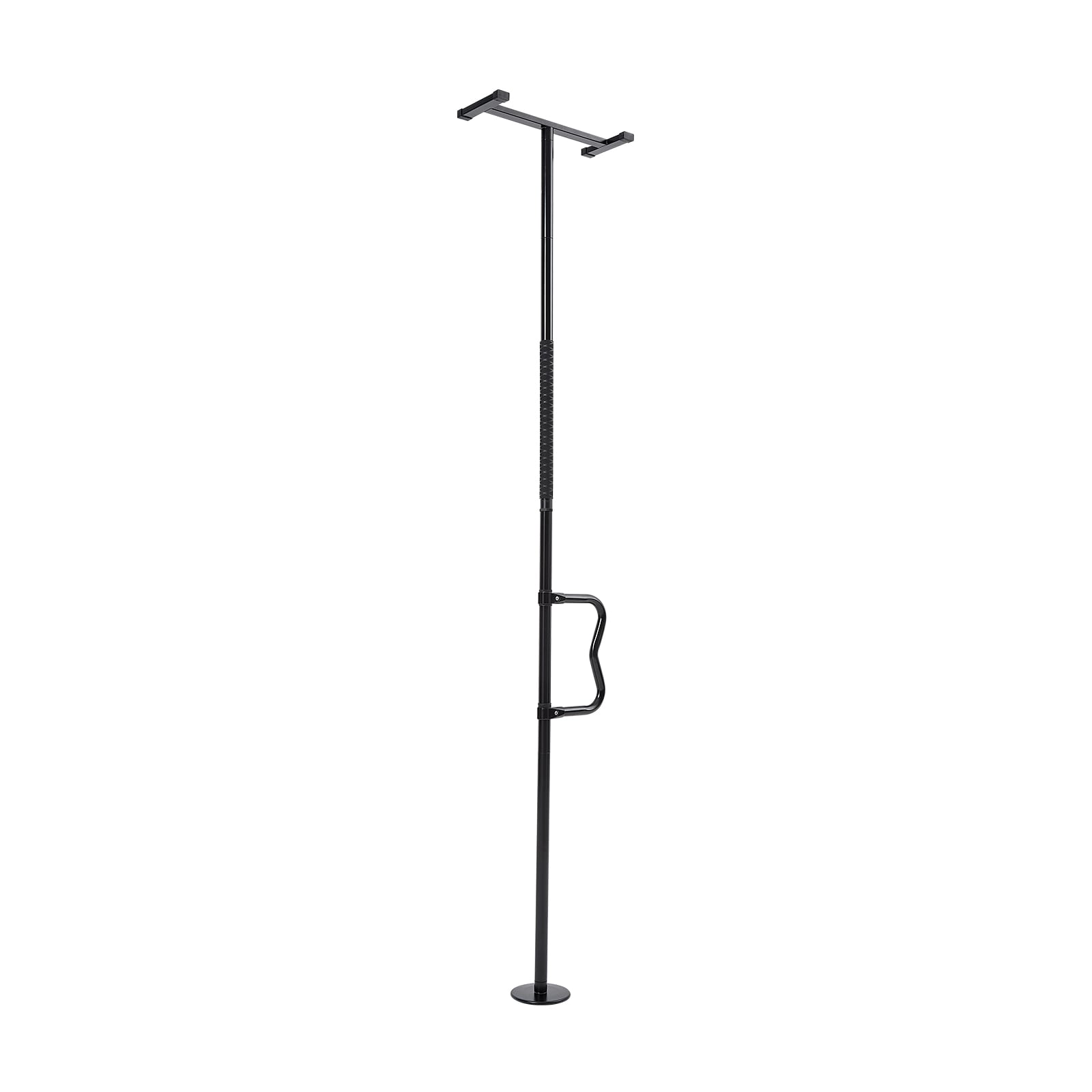 VEVOR Floor-to-Ceiling Transfer Pole Tension Mounted Bathroom Grab Bar with Anti-Slip Curve Handle 300 Lbs Capacity Security Pole for Elderly Ideal Senior Safety Pole for 7-10 Ft Ceilings Black