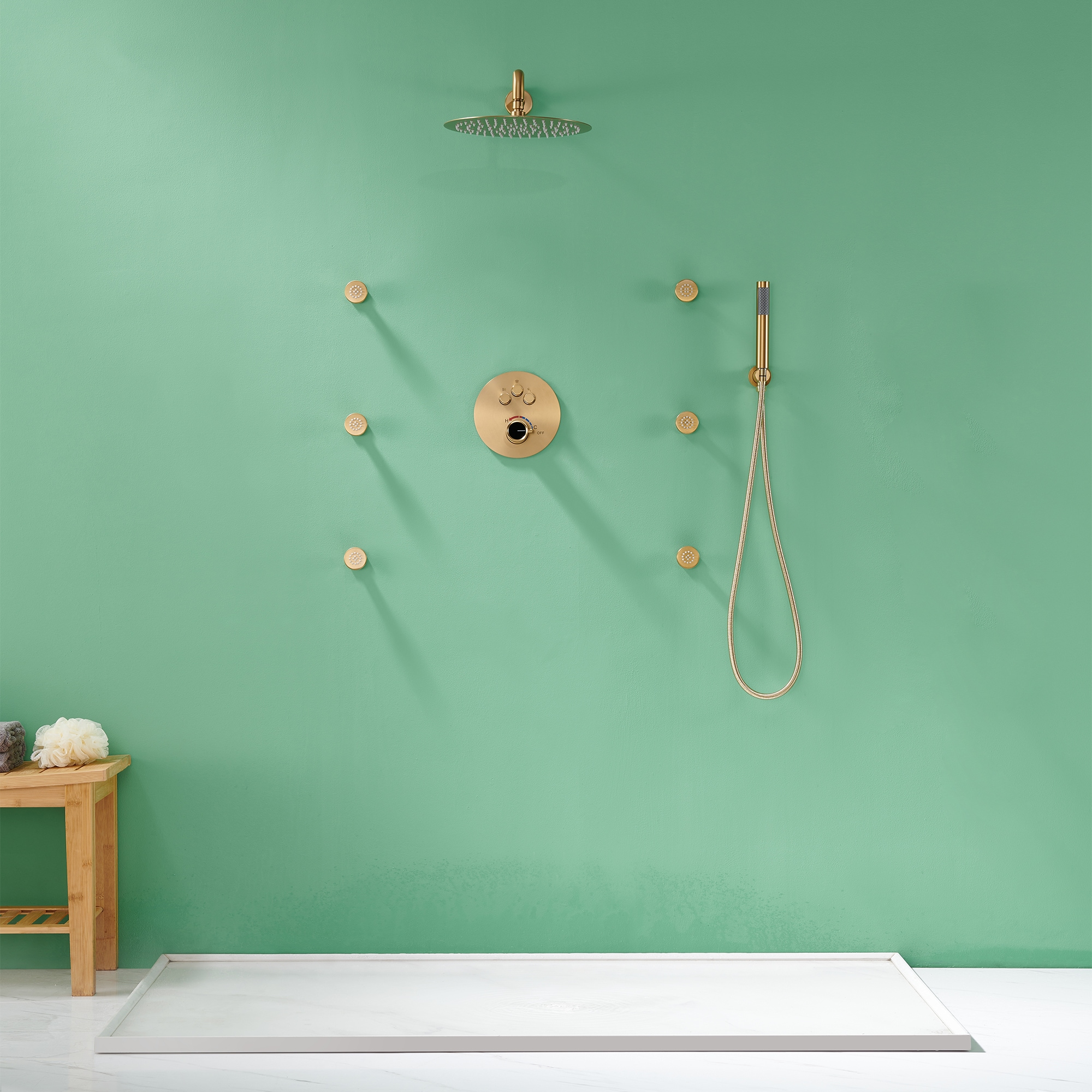Mondawe WF6823-12BG Showerhead-Bar-Panels - View #3