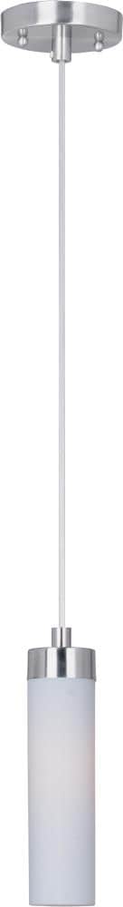 Satin Nickel Glass Pendant Light with Matte White Shade