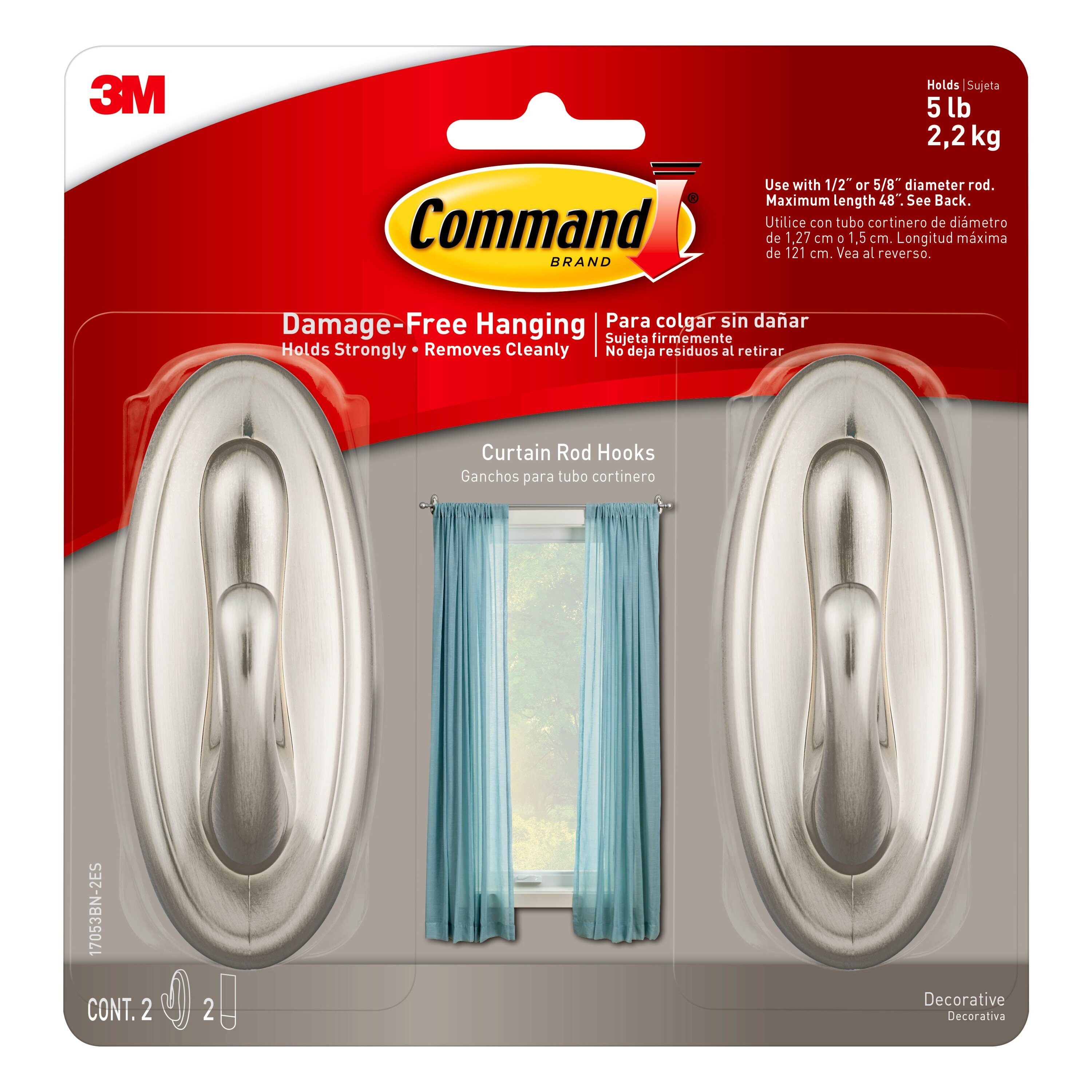 3M Command Cord Clips - 2 Large Clips 3 Med Strips - 4-Pack