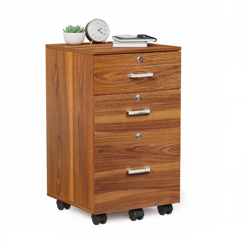Winado LO1G52003656 Walnut 3 -Drawer 18.89-in File Cabinet