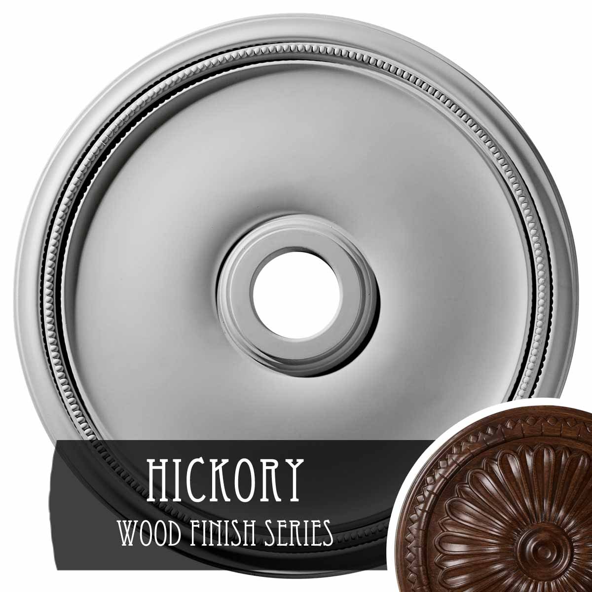 Ekena Millwork CM24THHIS Theia 24-in W x 24-in L Hickory Polyurethane Ceiling Medallion