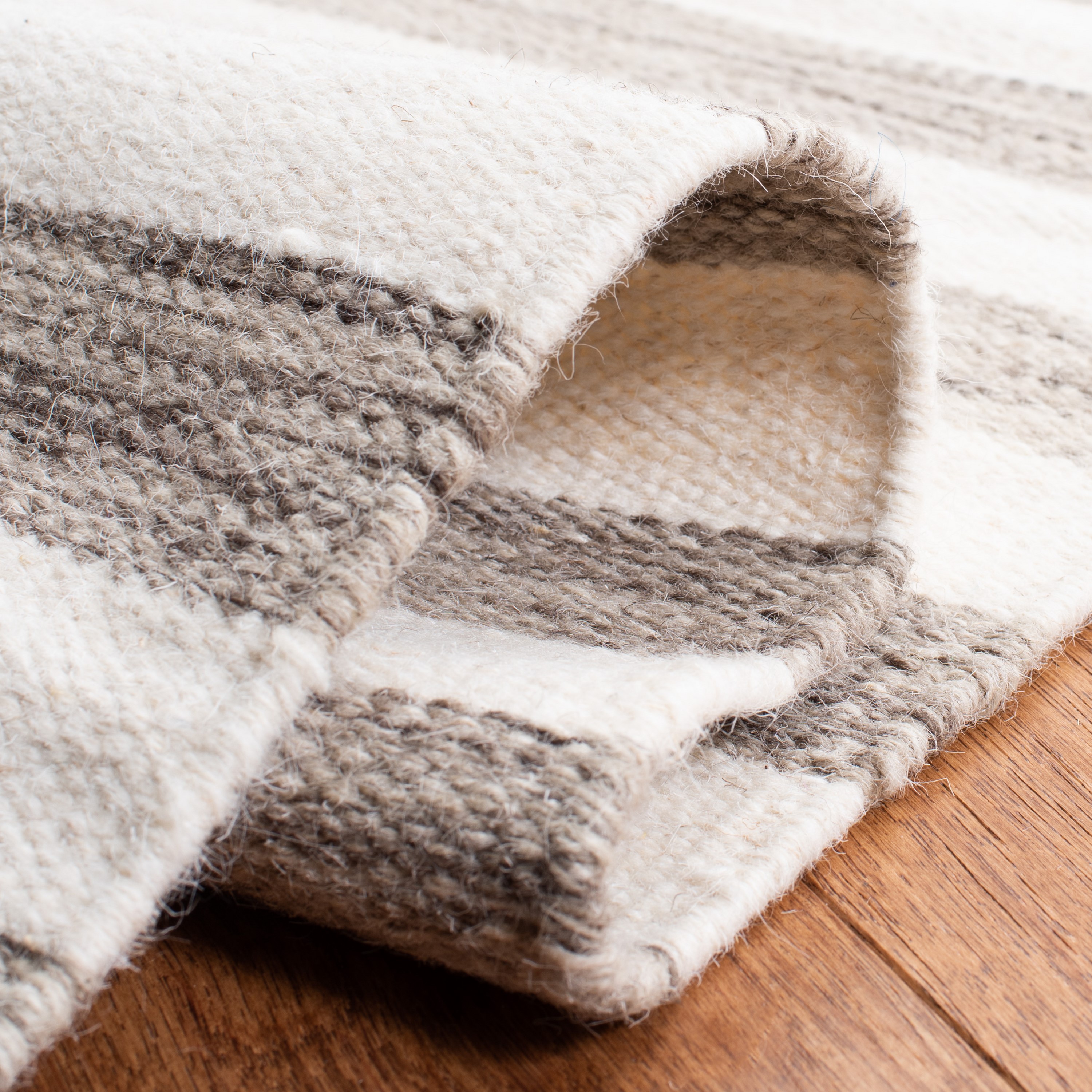 Handmade Moroccan Flatweave Wool Area Rug, Brown/Ivory, 3' x 5'