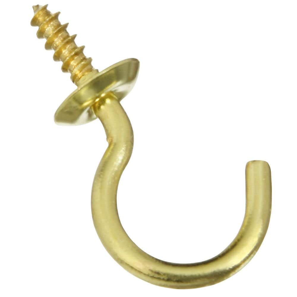 National Hardware - N119-669 V2021 Cup Hooks in Solid Brass 5 pack