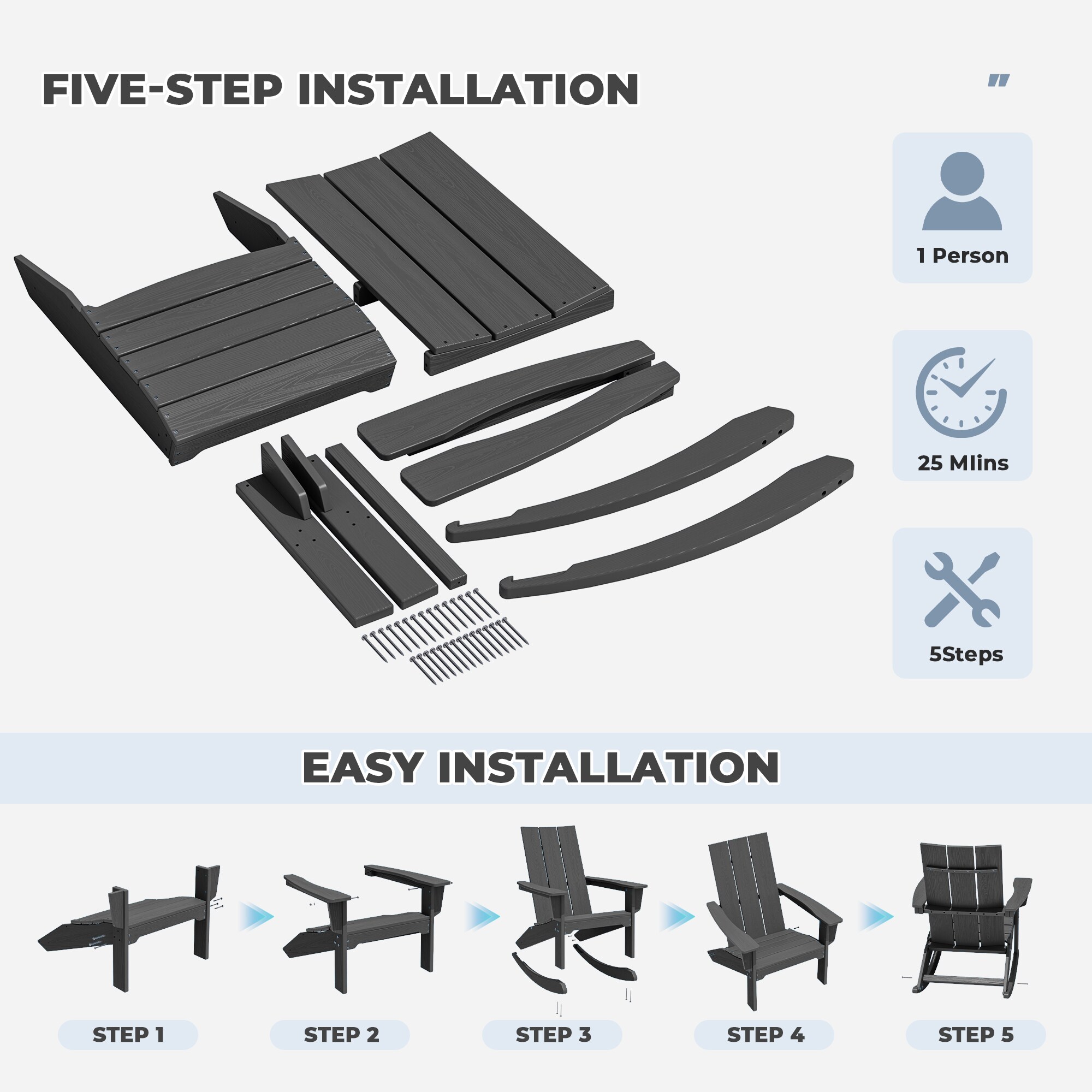 Serwall SW-HQYY—GY Patio-Chairs - View #6