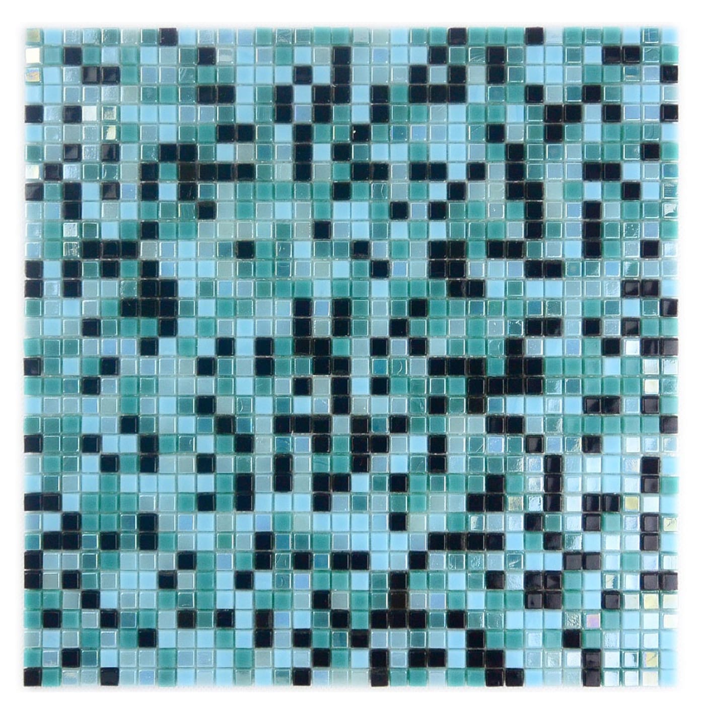 Galaxy 12" x 12" Iridescent Blue Glass Mosaic Tile