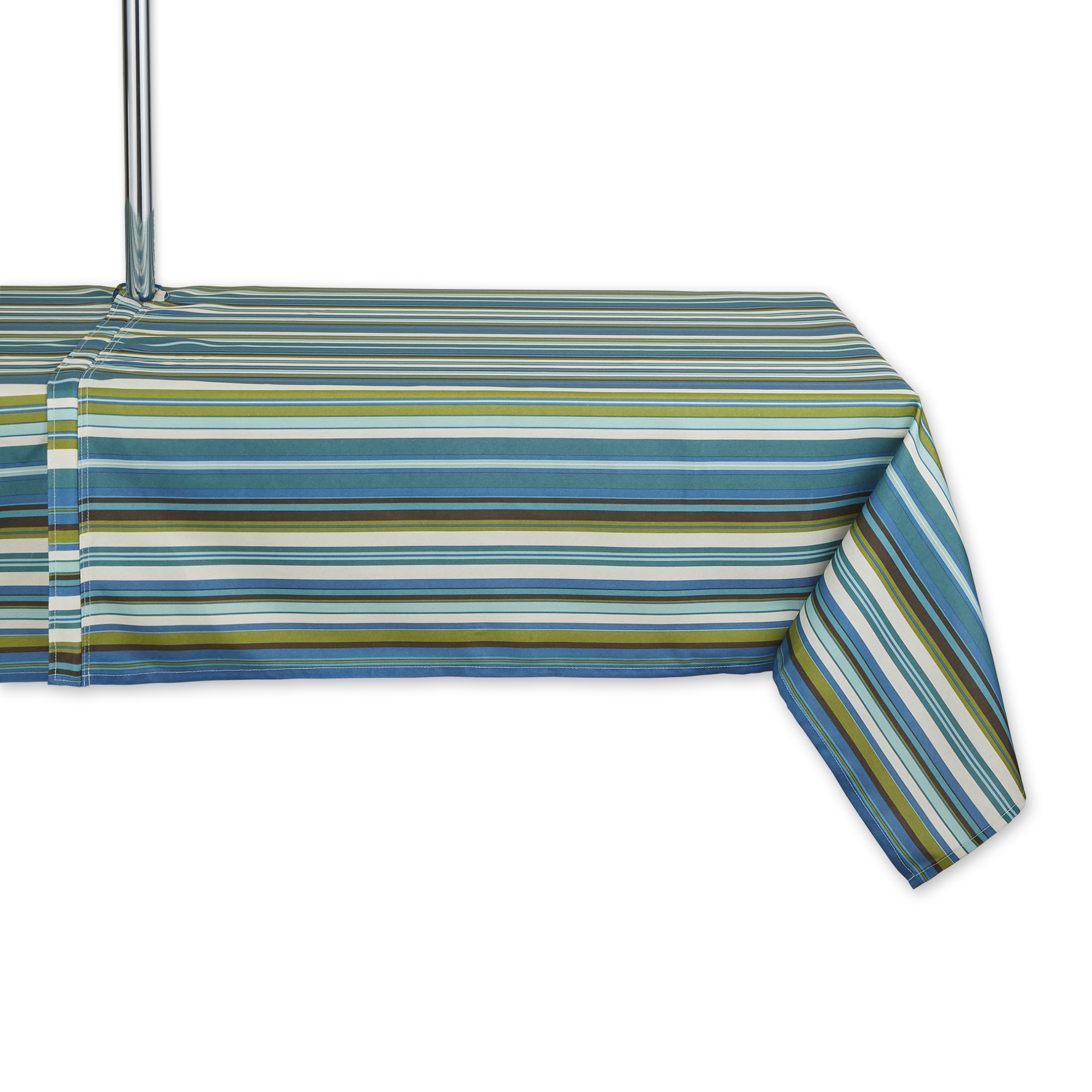 DII  Indoor Outdoor Beachy Stripe Tablecloth 60x120in w/Zipper