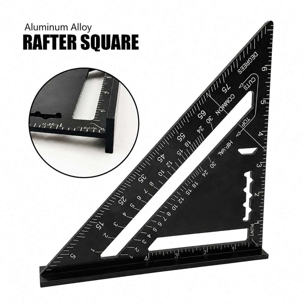Misopily 7 Inch Rafter Square Aluminum Alloy Double Scale Triangle ...