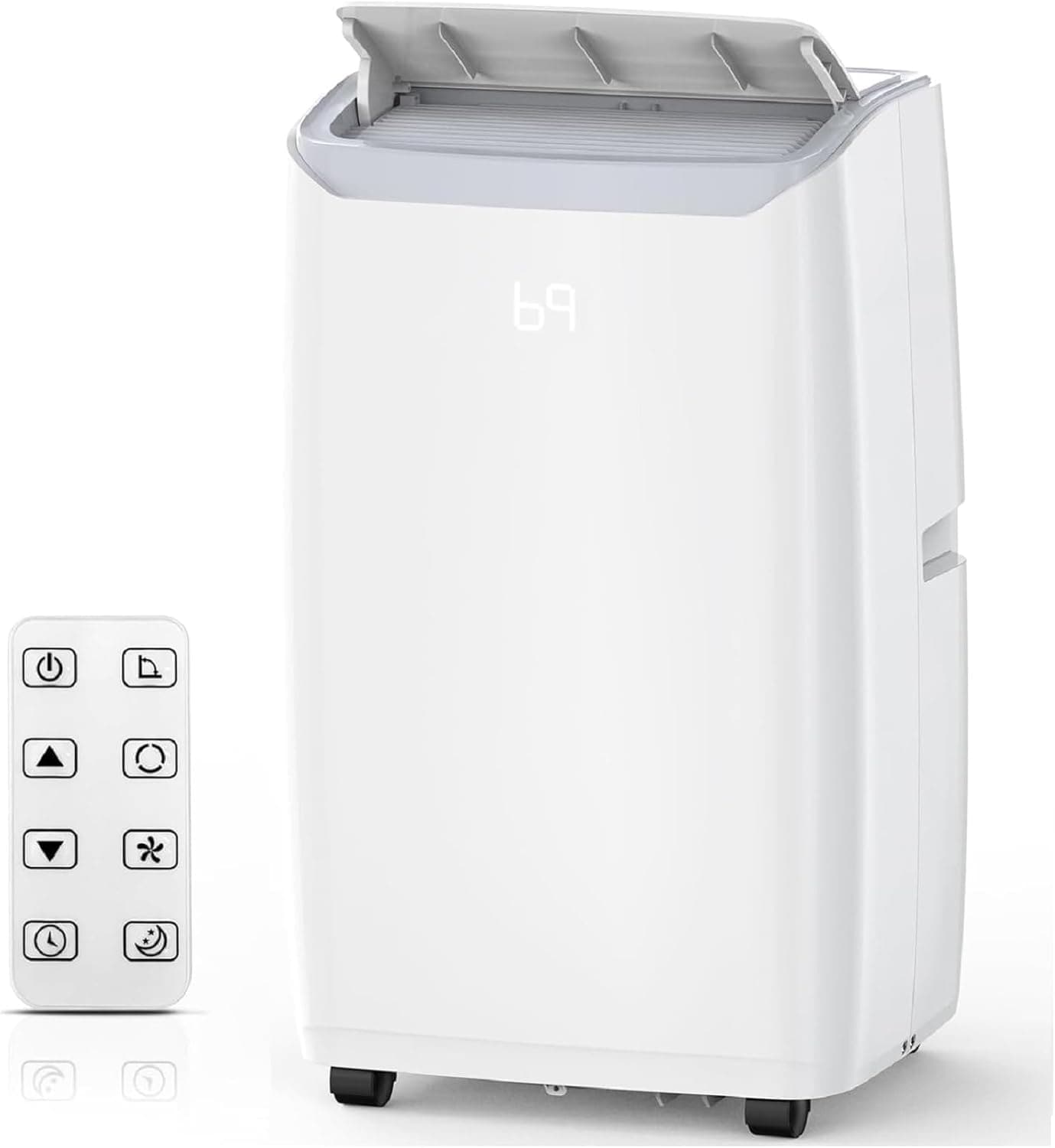 Qeetex LSAPHO10A14U39 14000 BTU Portable Air Conditioner White B with Remote Control Dehumidifier Fan and 4 Way Swing for Rooms up to 750 Sq Ft