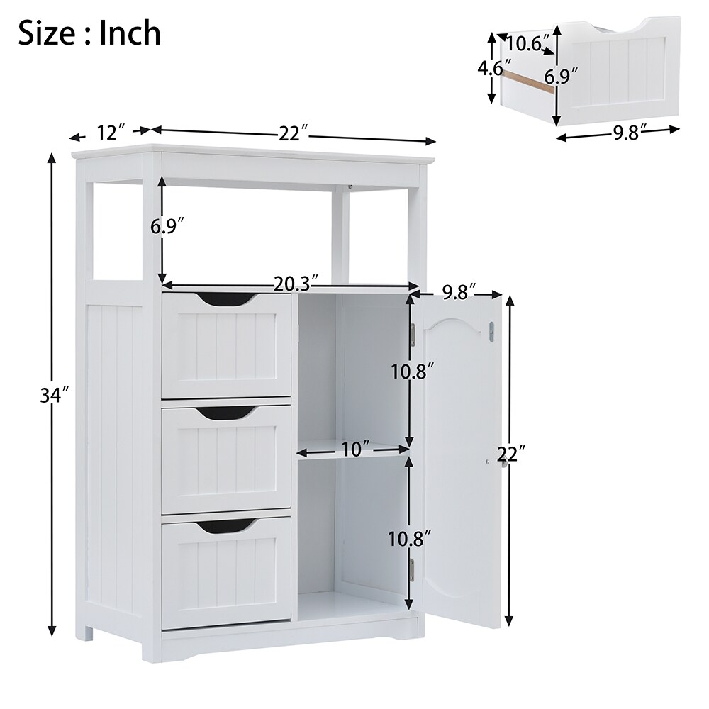 ModernLuxe 12-in W x 34-in H Wood Composite White Wall-mount Utility ...