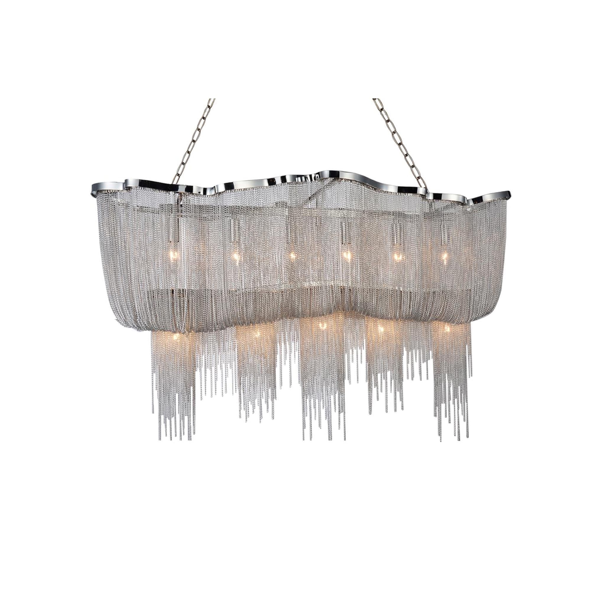 CWI Lighting 5654P55C-RC Secca 13 -Light Chrome Modern/contemporary For Use in Bathrooms, Bedrooms, Dining Rooms, Foyers, Kitchens, Living Rooms Chandelier